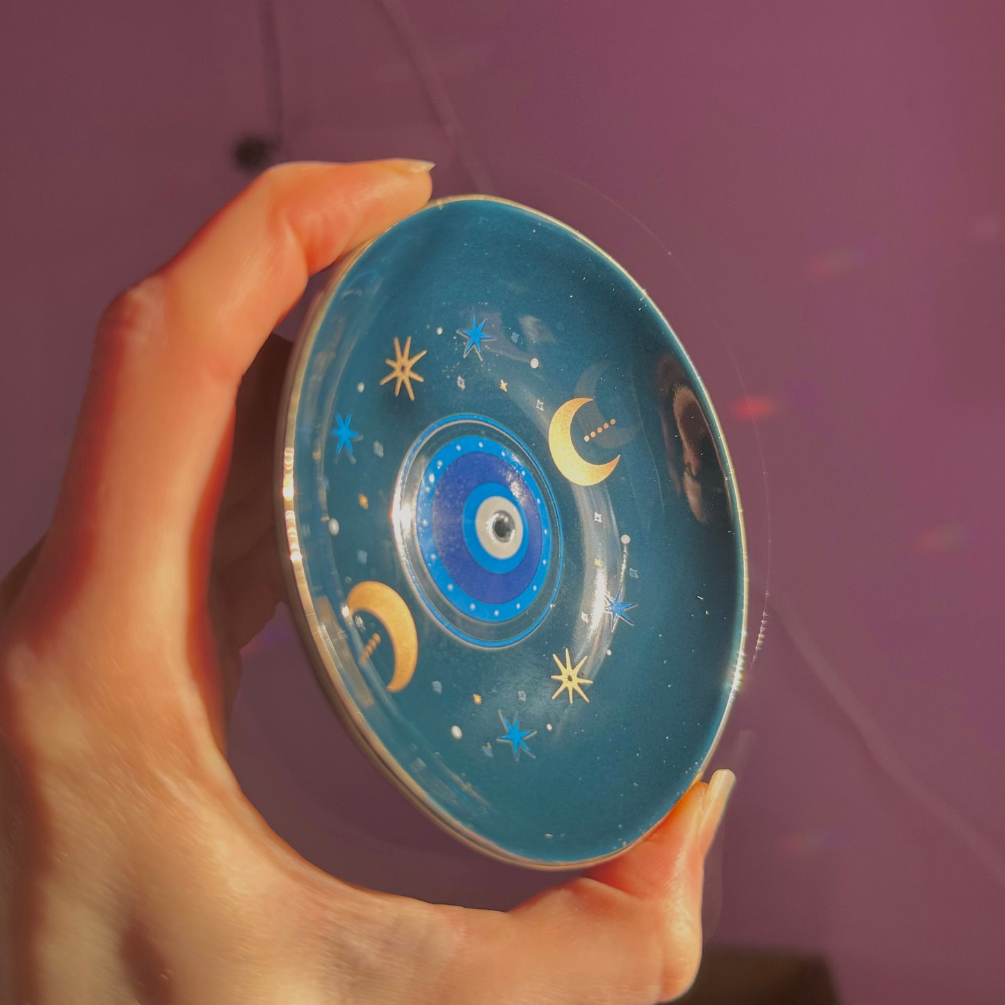 all seeing eye blue print incense holder