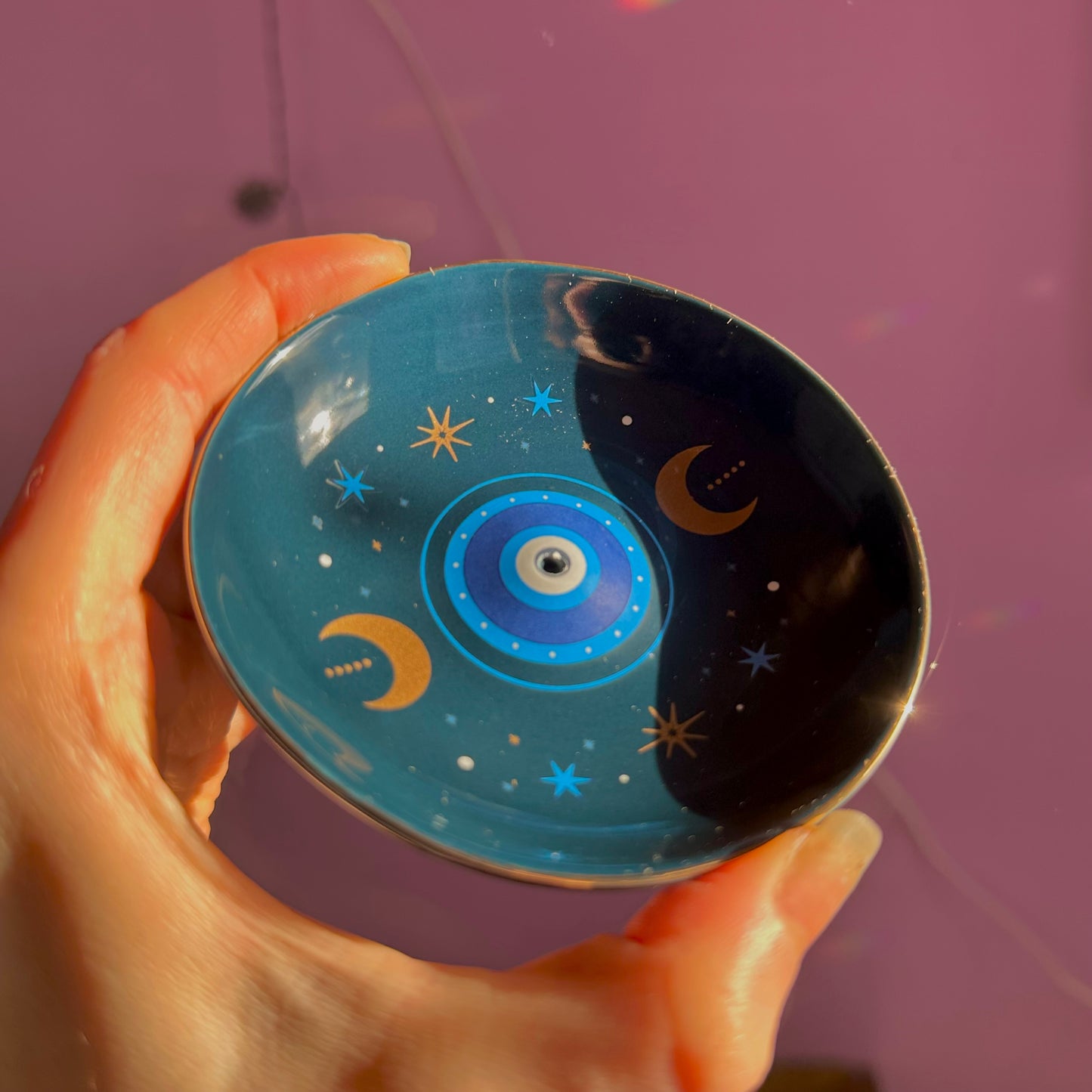 all seeing eye blue print incense holder