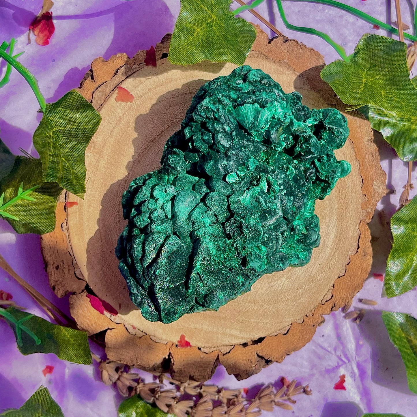 fibrous malachite specimen A (3-4inch)