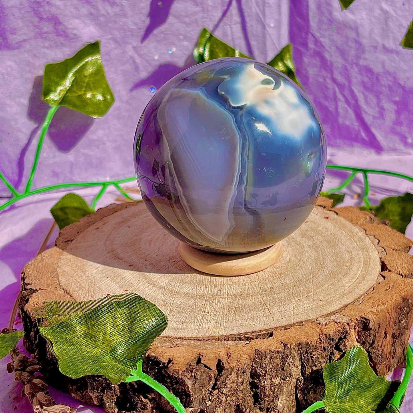 orca agate sphere