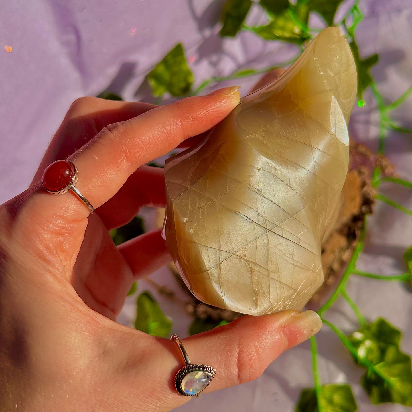 moonstone flame carving ~ intuitively chosen