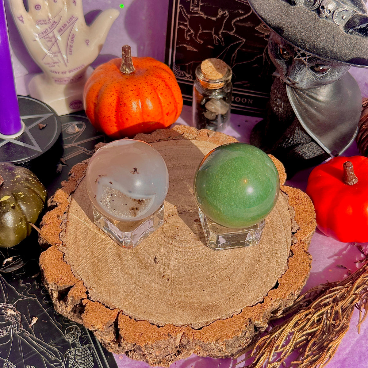 aventurine & druzy agate small spheres ~ choose your own