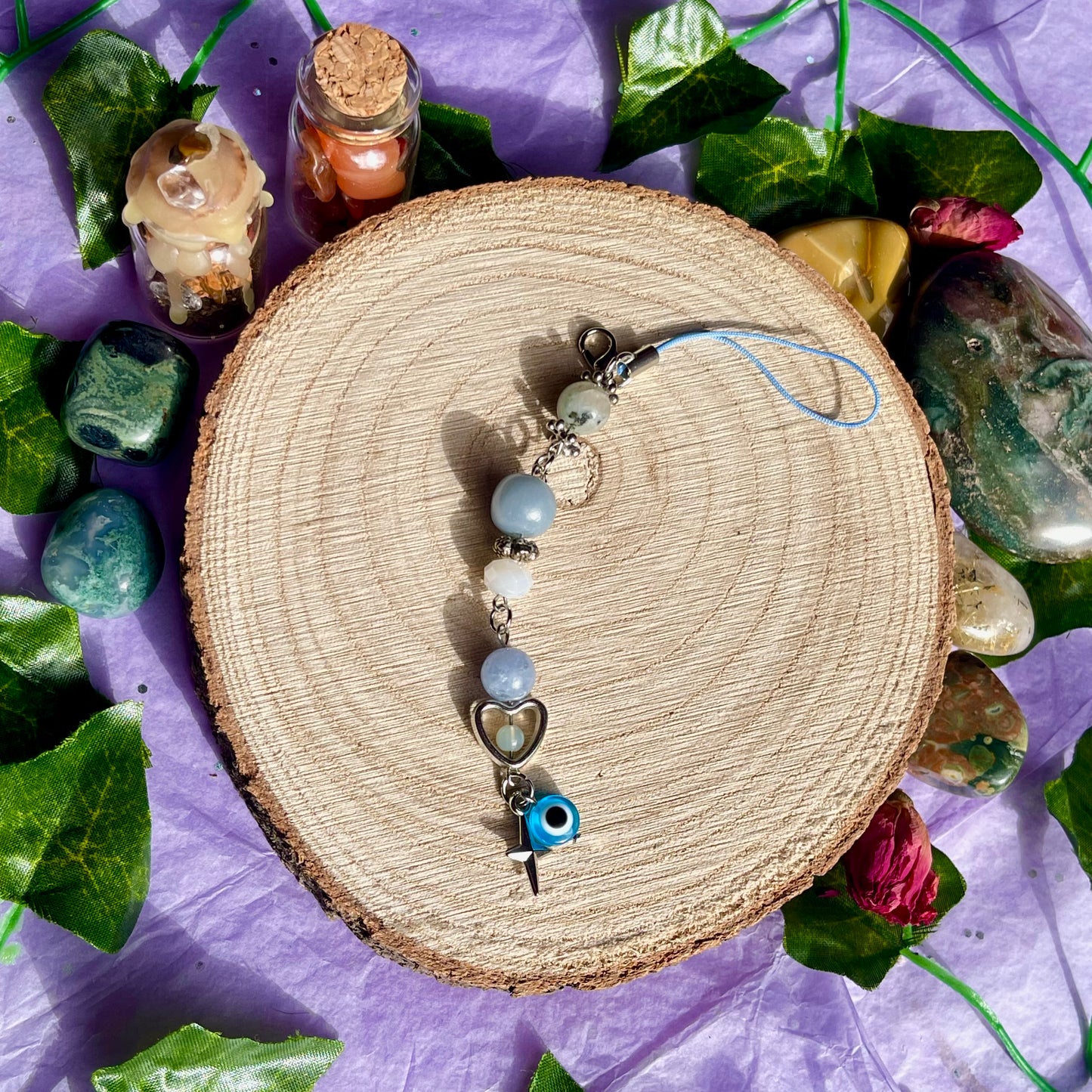 blue phone charm