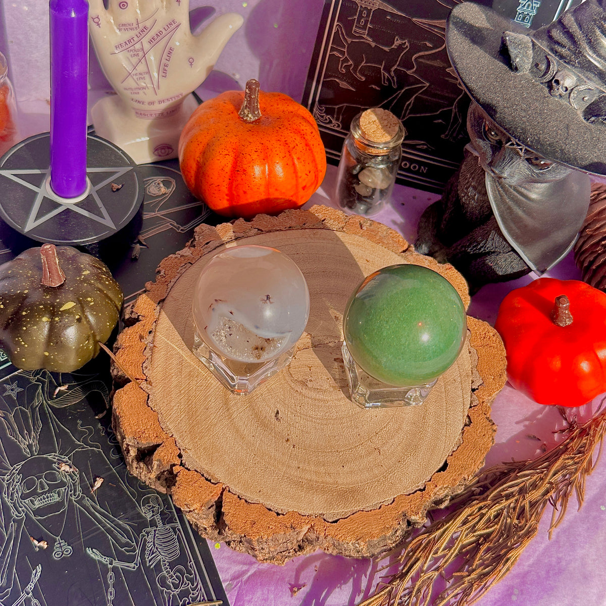 aventurine & druzy agate small spheres ~ choose your own