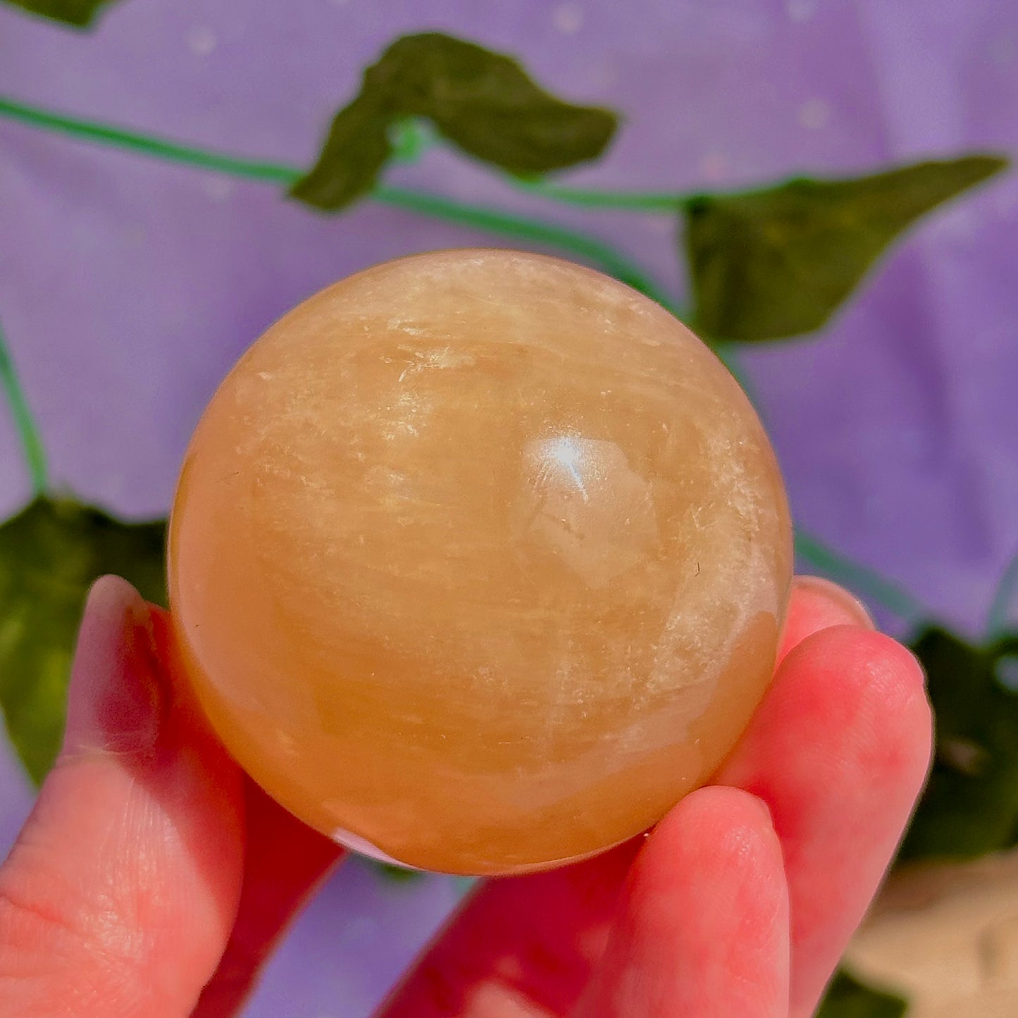 honey calcite sphere