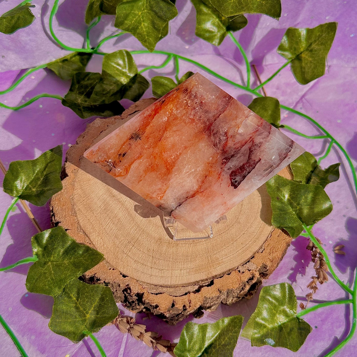 fire quartz diamond carving with stand