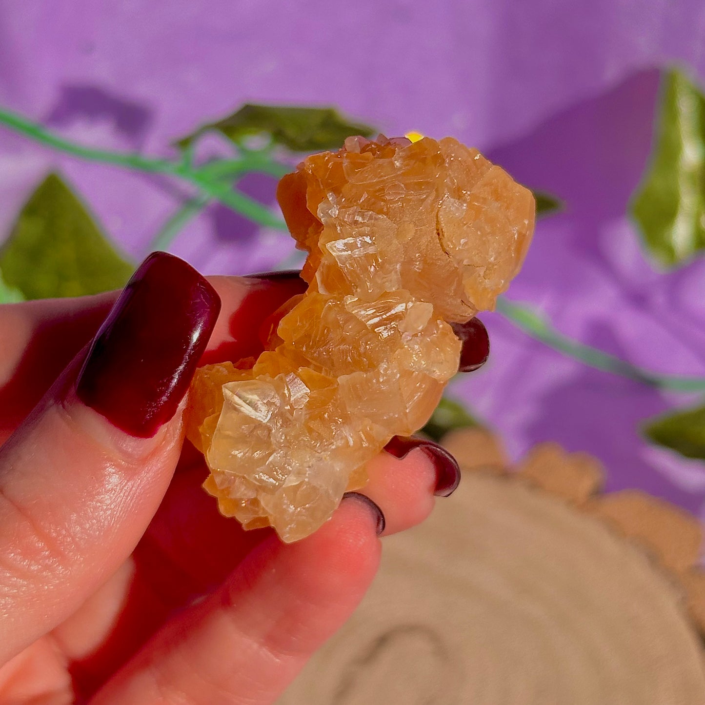 orange calcite specimen cluster B