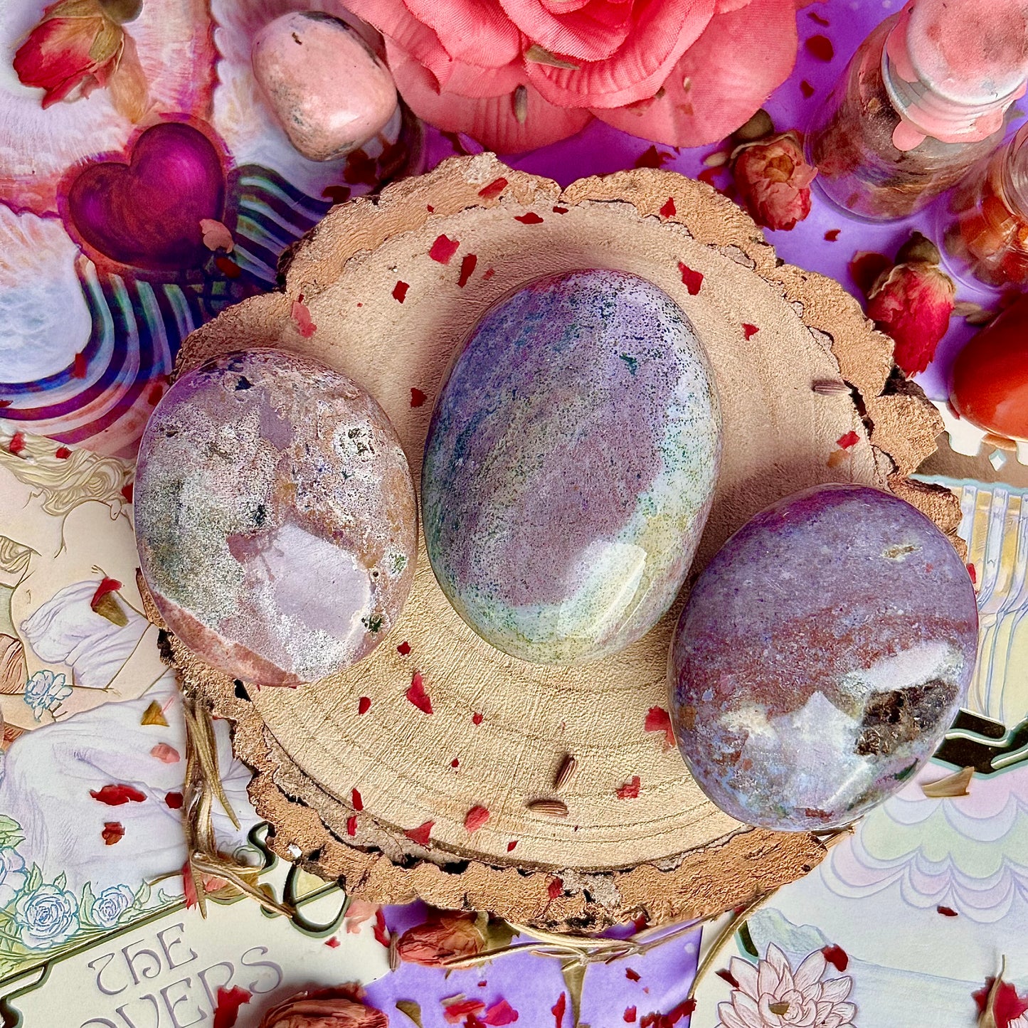 pastel ocean jasper palm stones ~ choose your own