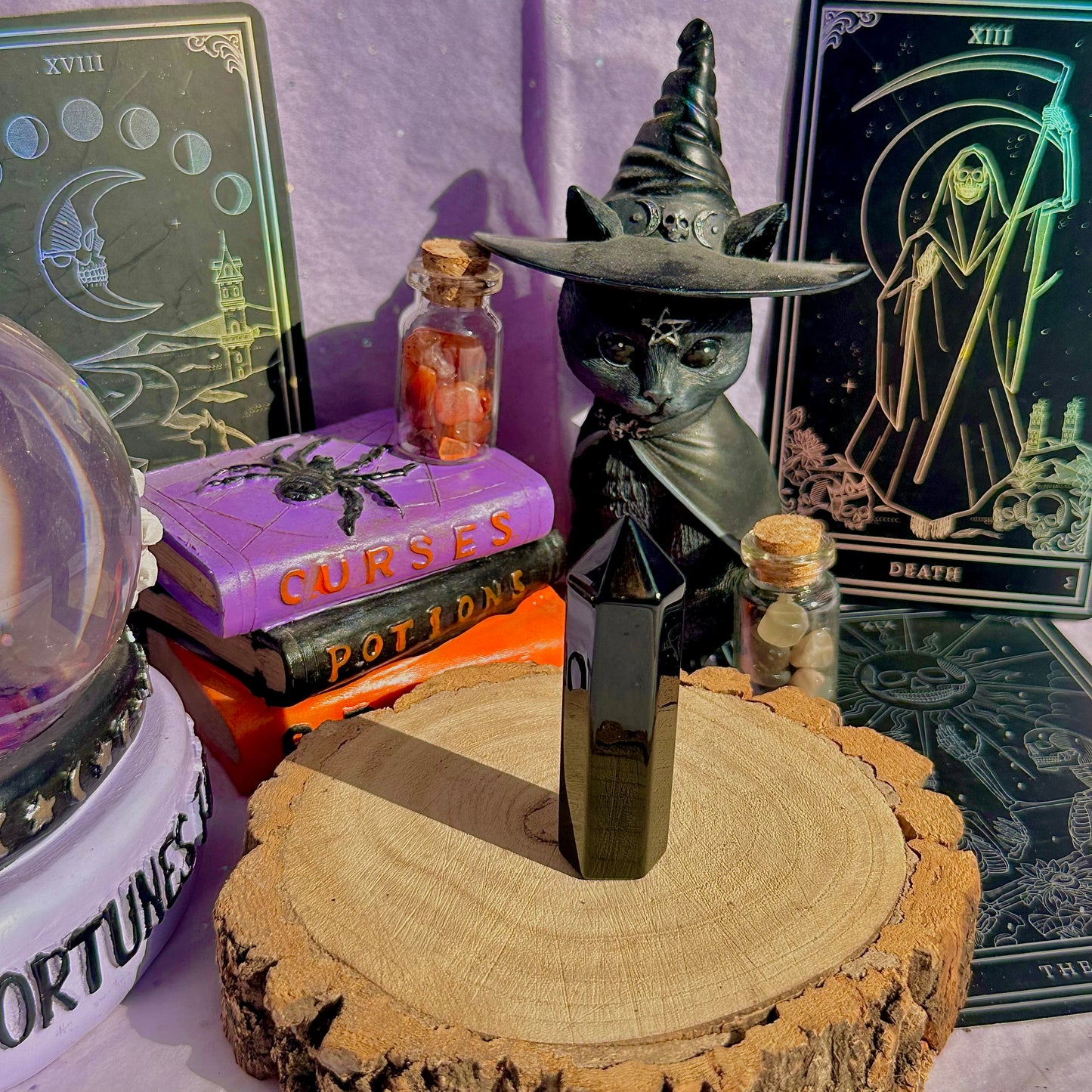 black obsidian point