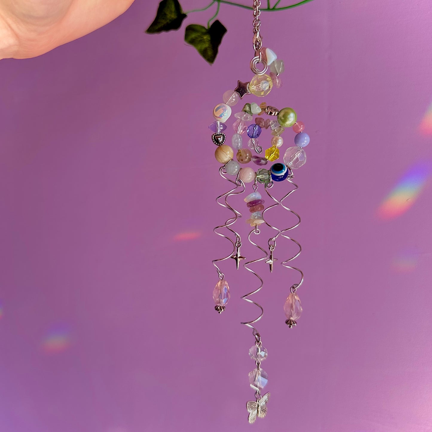pastel jelly fish spiral suncatcher