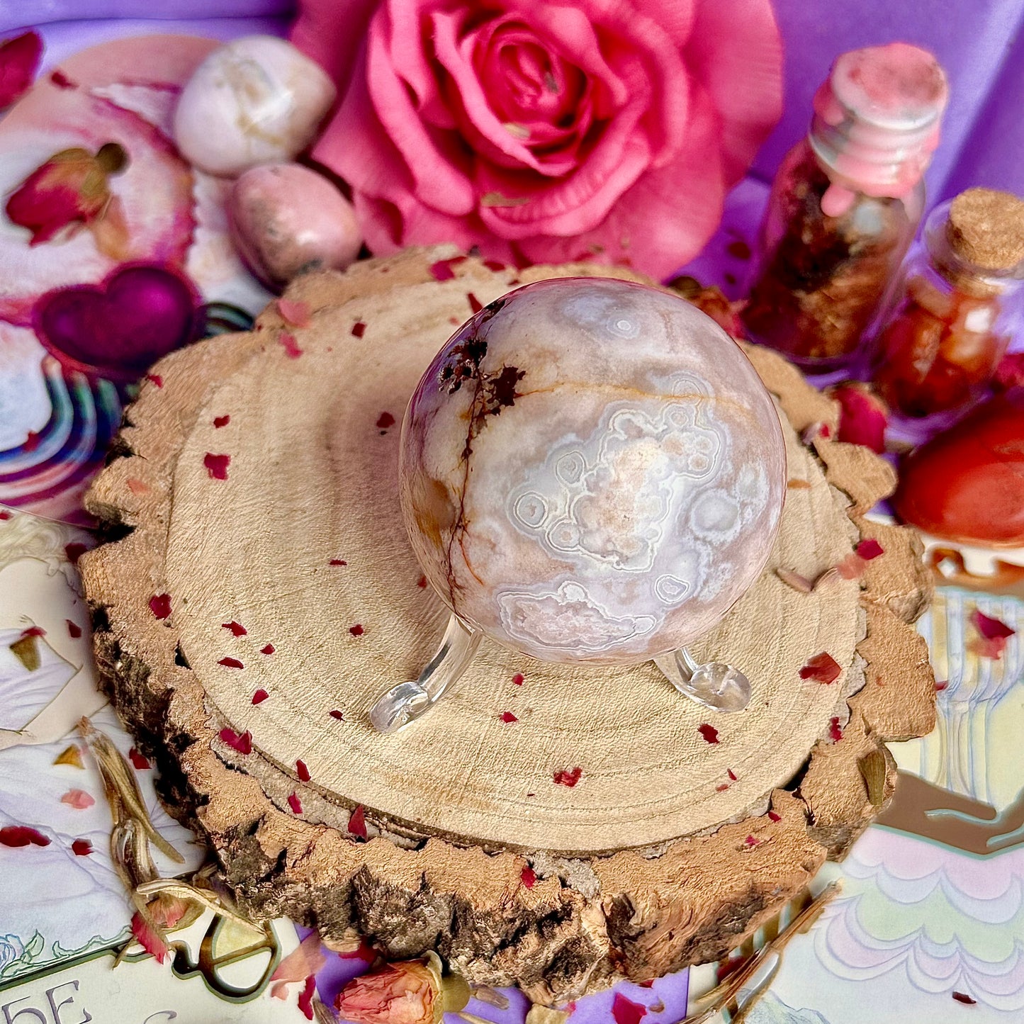 flower agate sphere B