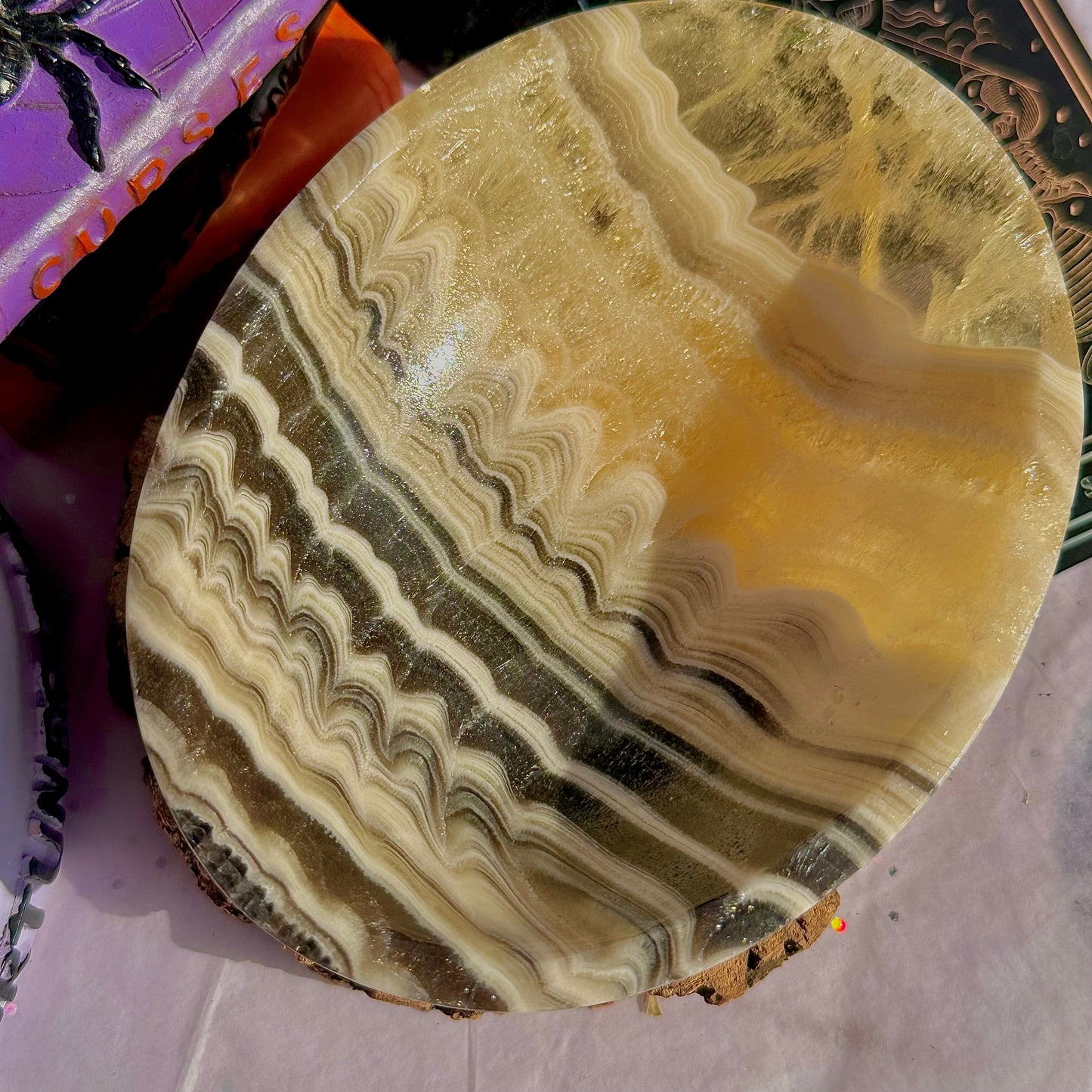 zebra calcite bowl