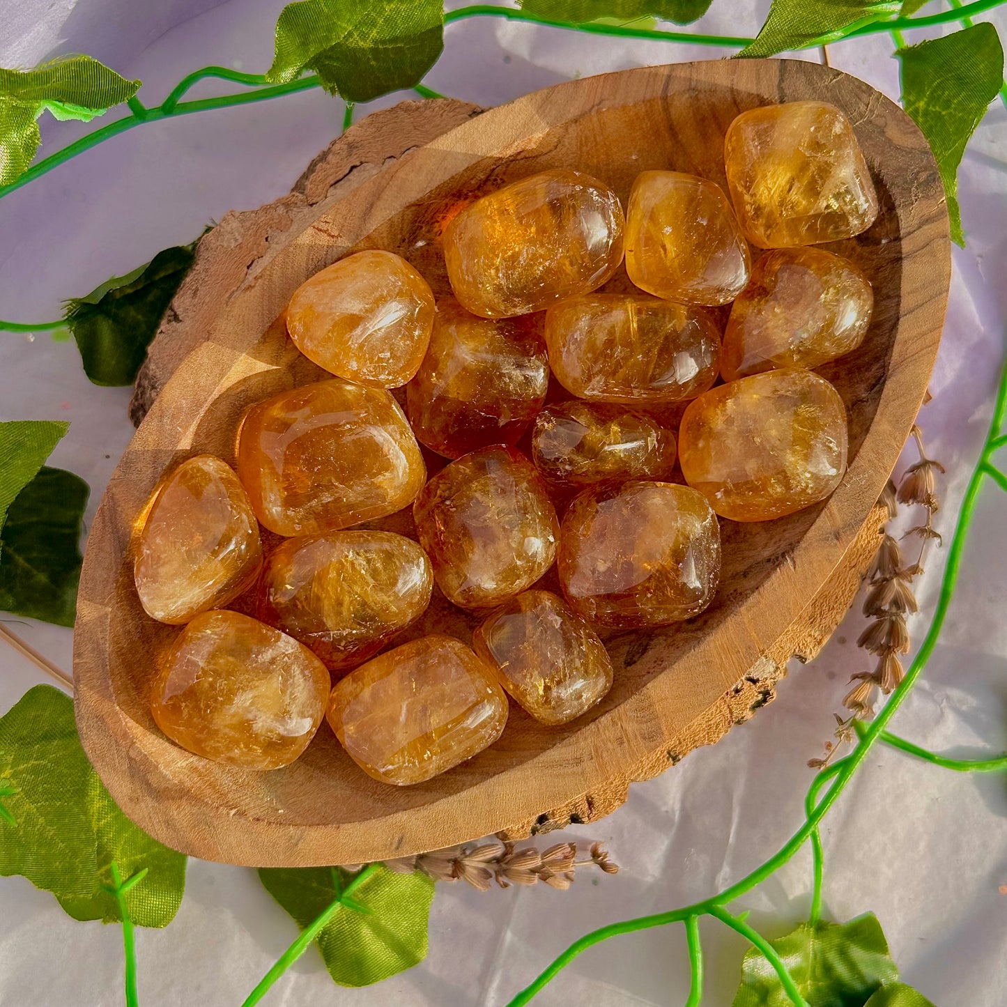 honey calcite tumbles