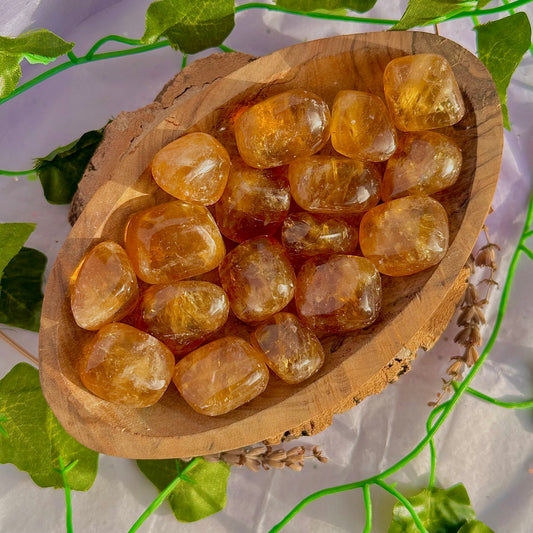 honey calcite tumbles