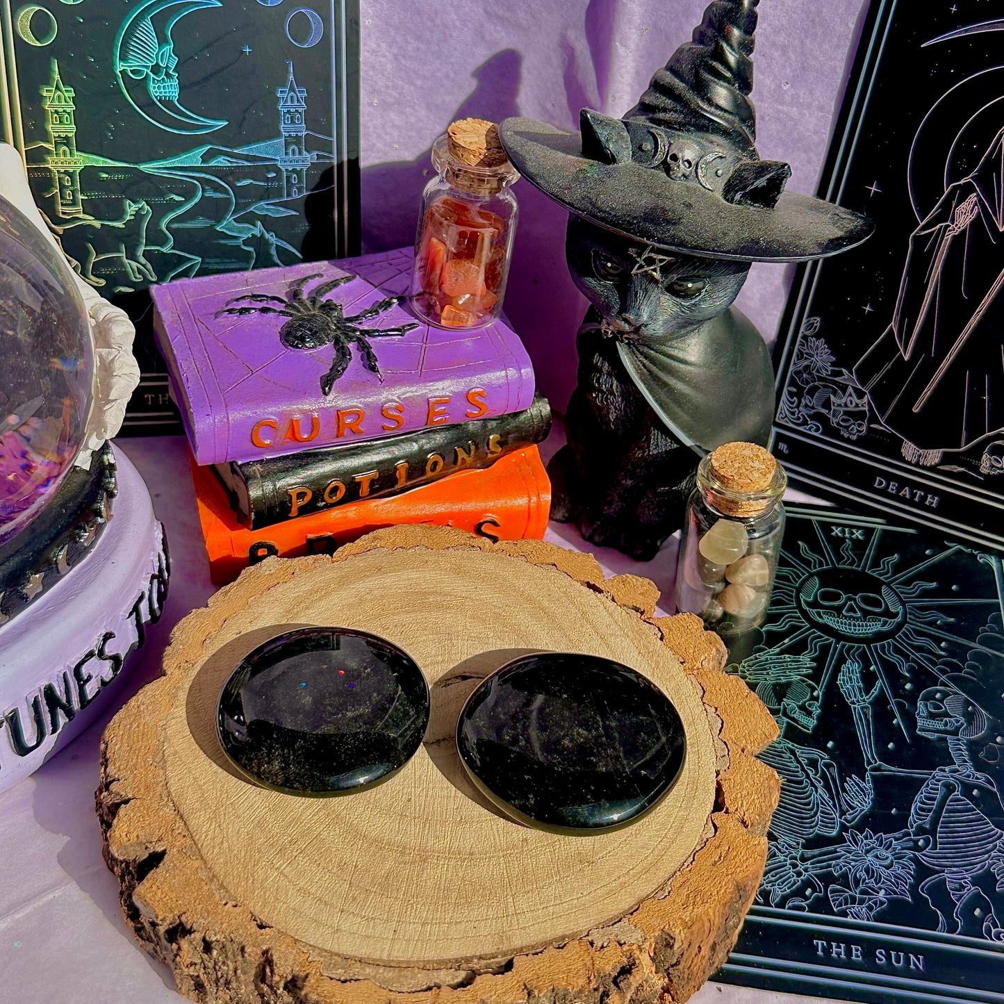 silver obsidian smoothstone ~ intuitively chosen