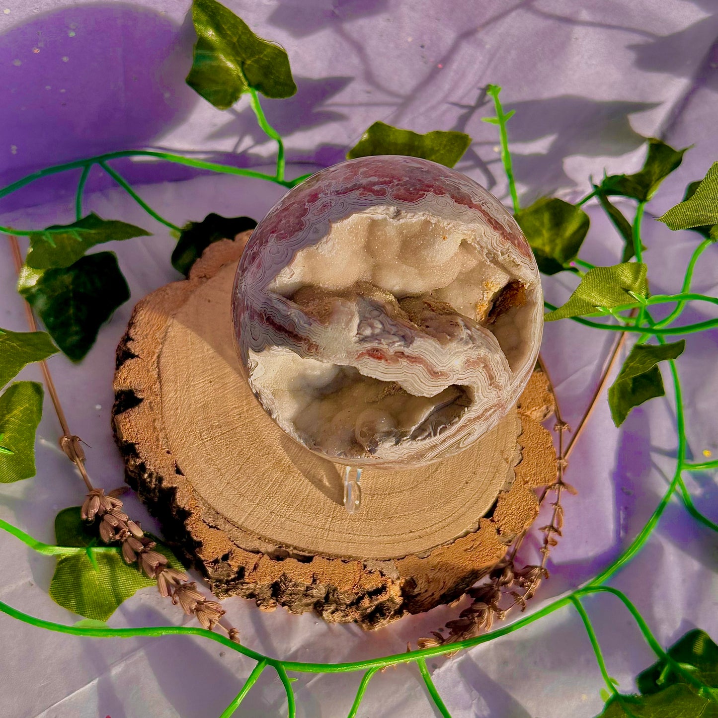 druzy crazy lace agate sphere ~ 546g