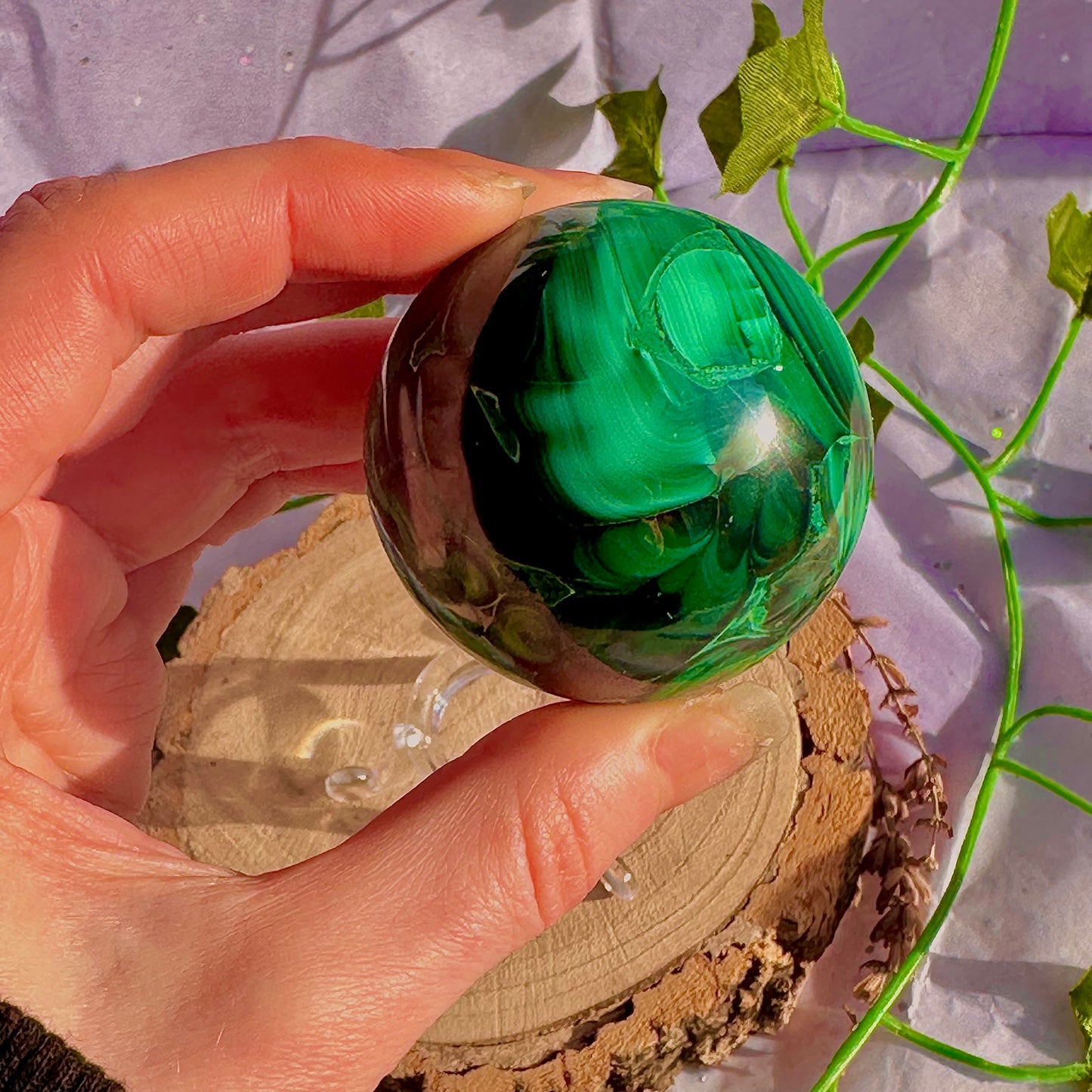 malachite sphere ~ 228g