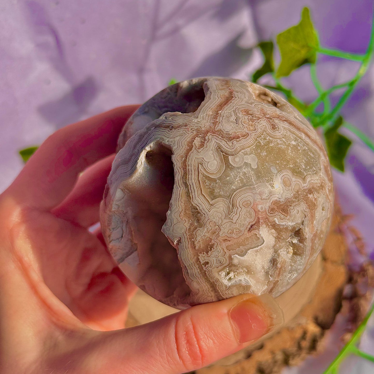 druzy crazy lace agate sphere ~ 546g