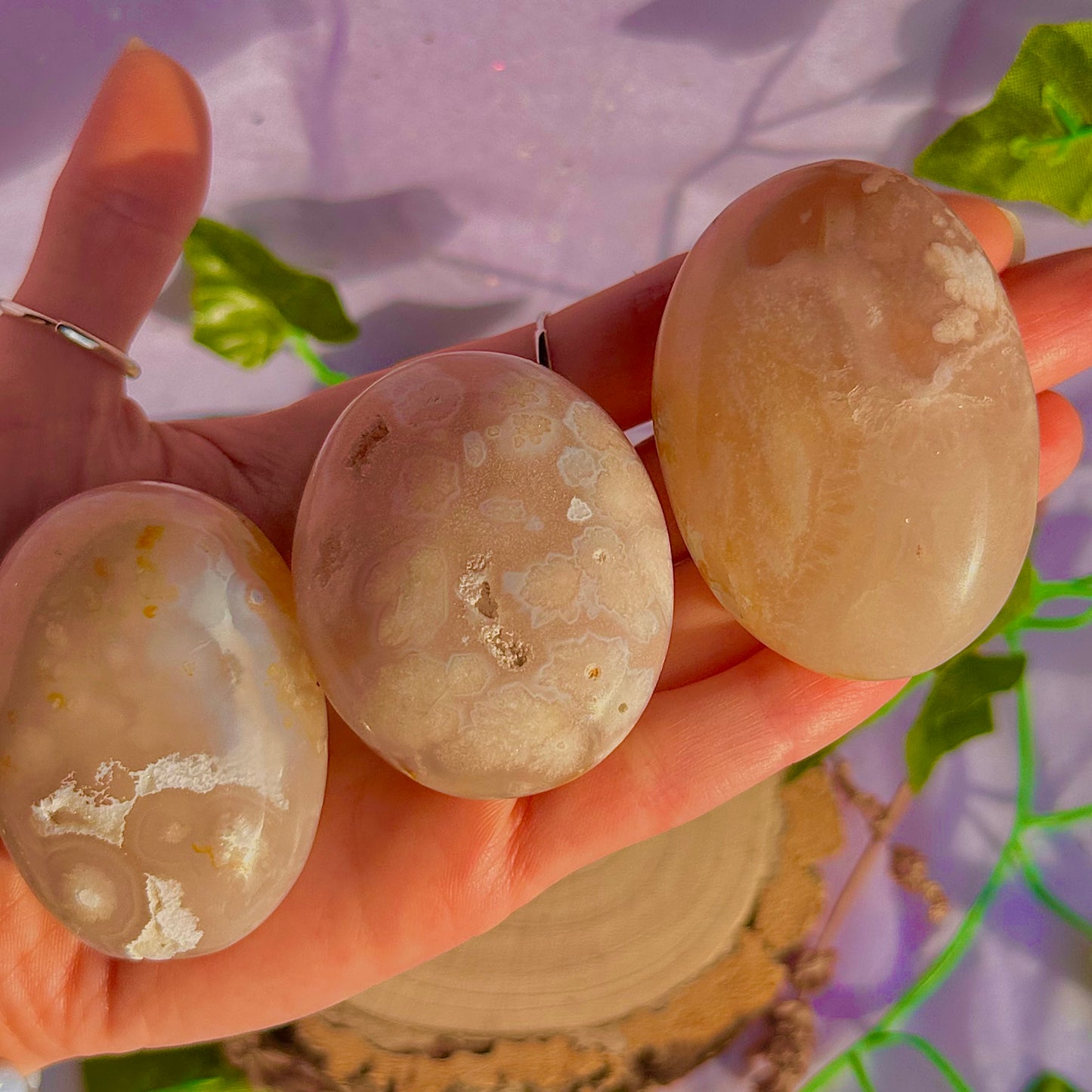 flower agate palm stone ~ intuitively chosen