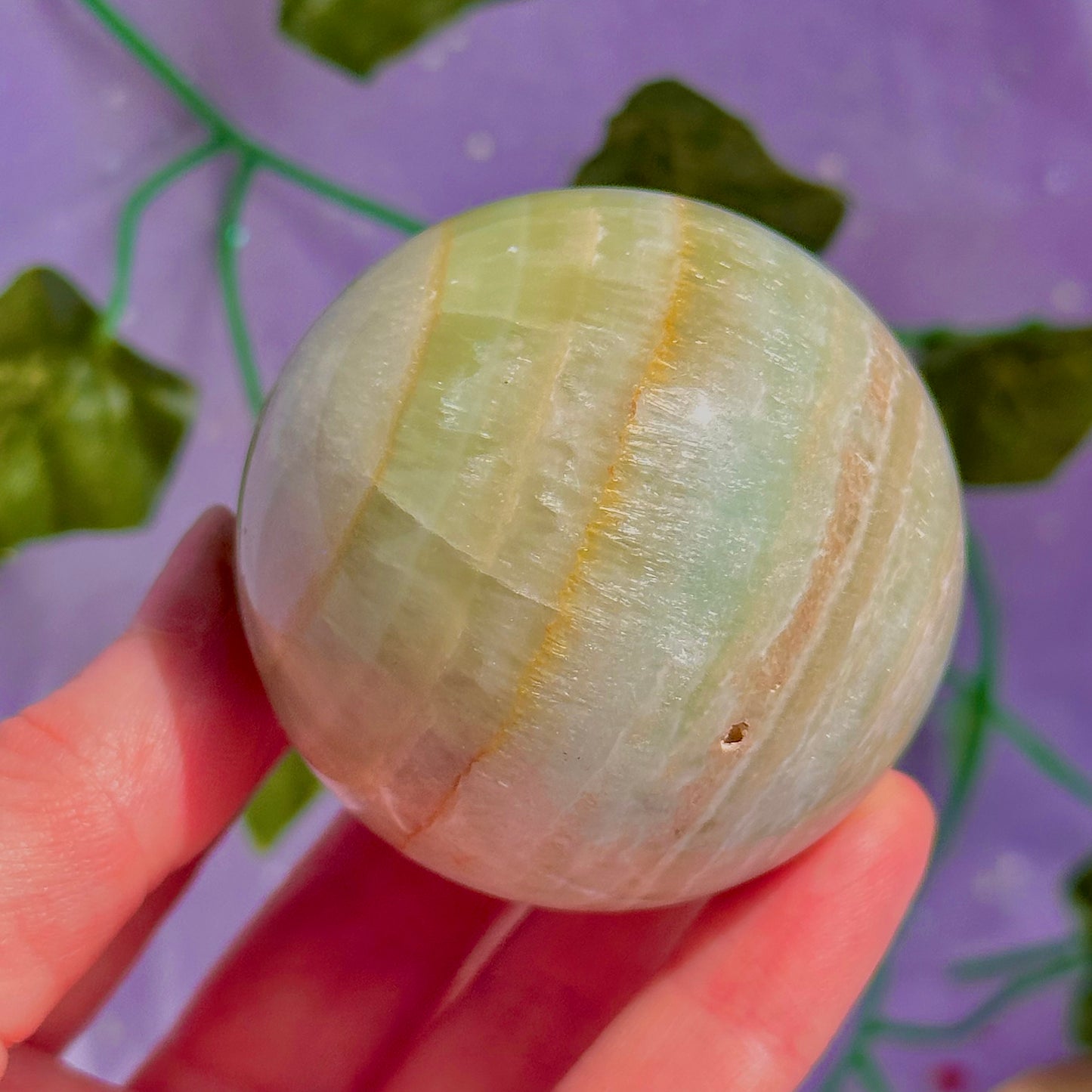pistachio calcite sphere
