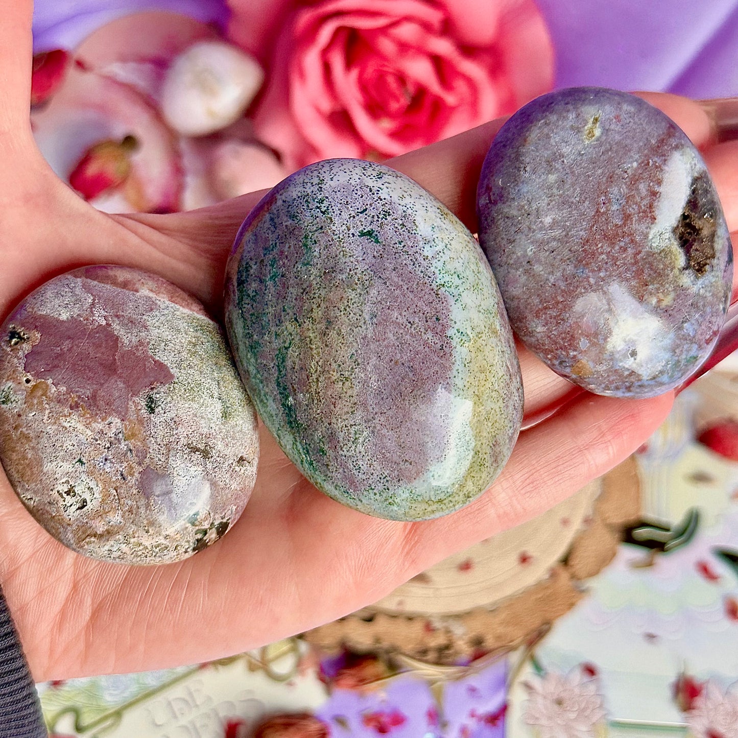 pastel ocean jasper palm stones ~ choose your own