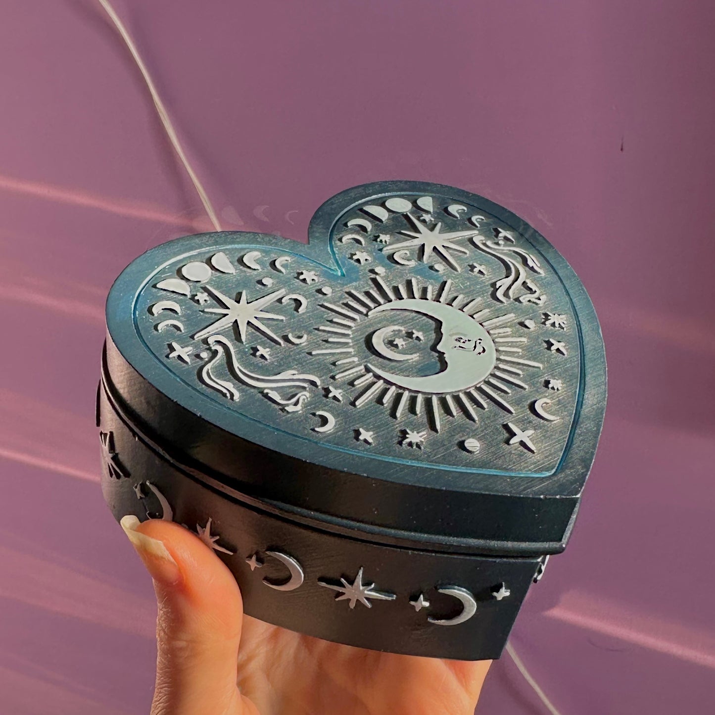 blue moon heart trinket box