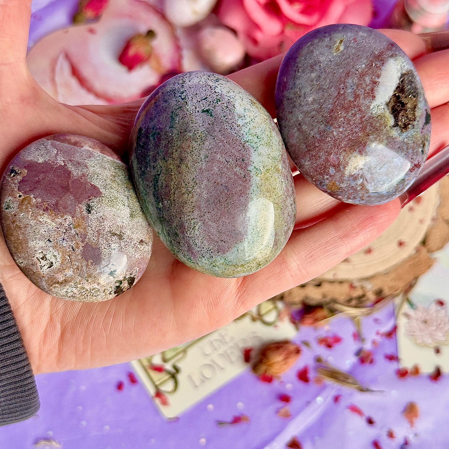 pastel ocean jasper palm stones ~ choose your own