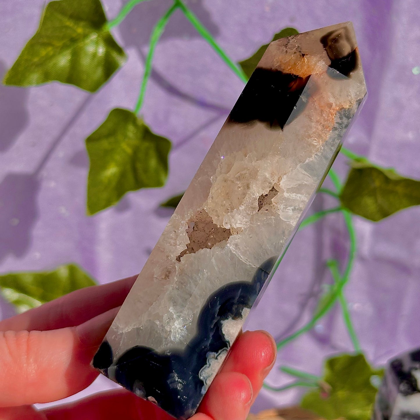 black towers ~ zebra jasper & black flower agate ~ choose your own