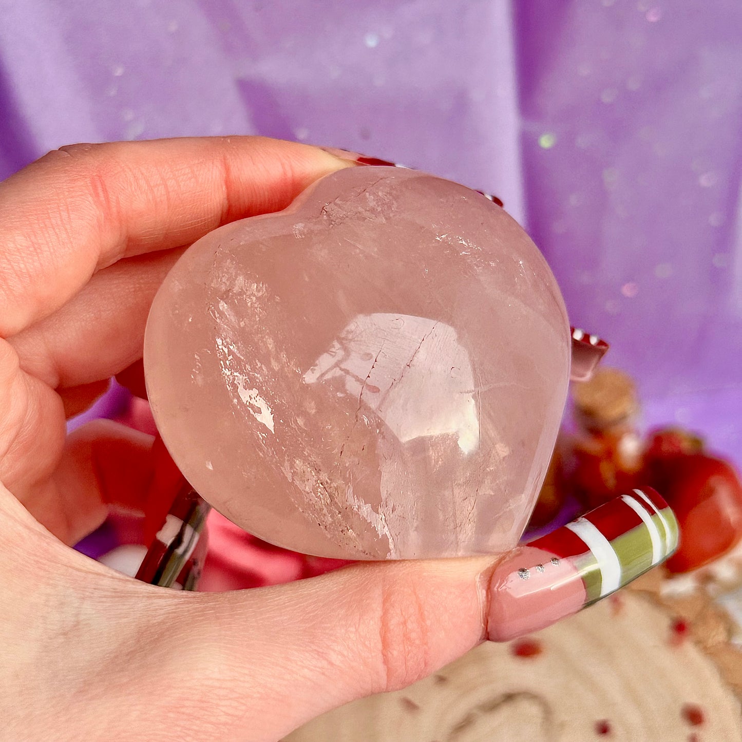 Cœurs en quartz rose starlight asterism ~ choisissez le vôtre