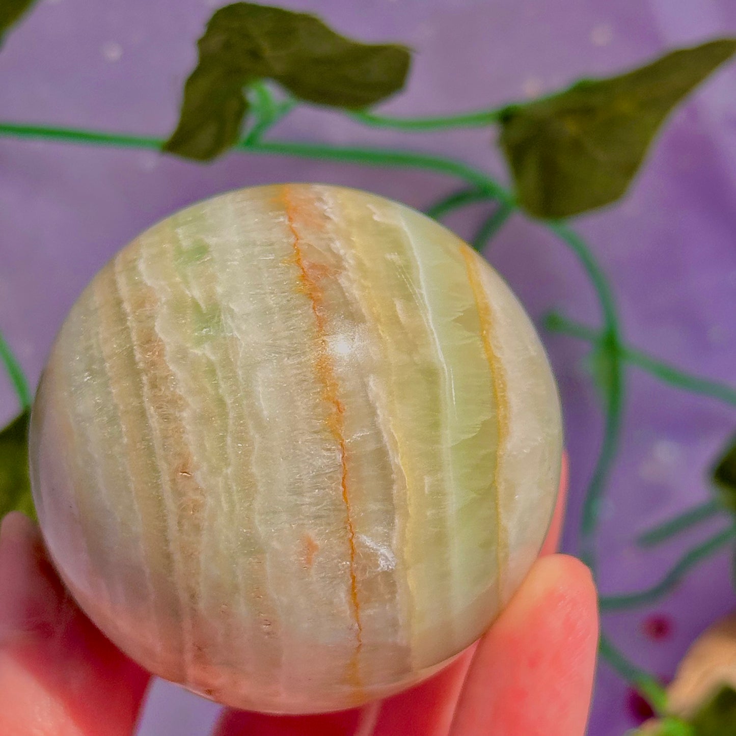 pistachio calcite sphere