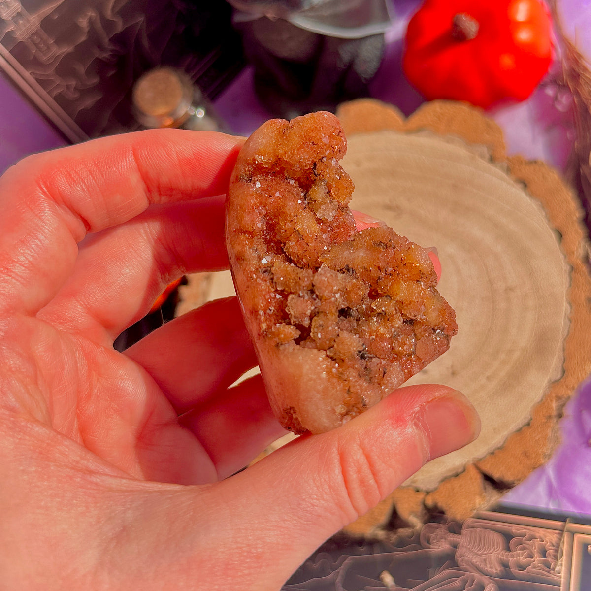 pink amethyst druzy freeform