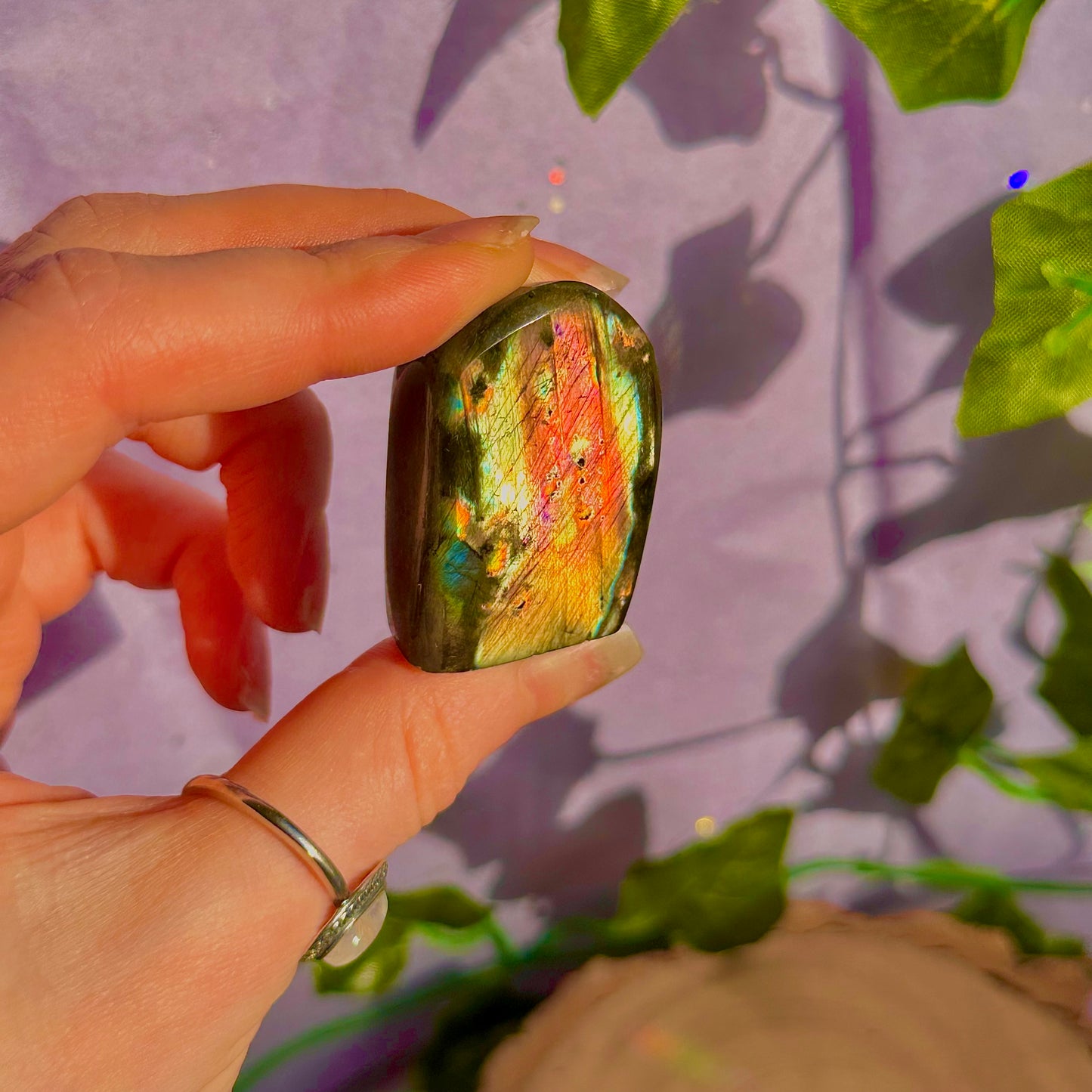 labradorite oil spill flash mini freeform ~ intuitively chosen