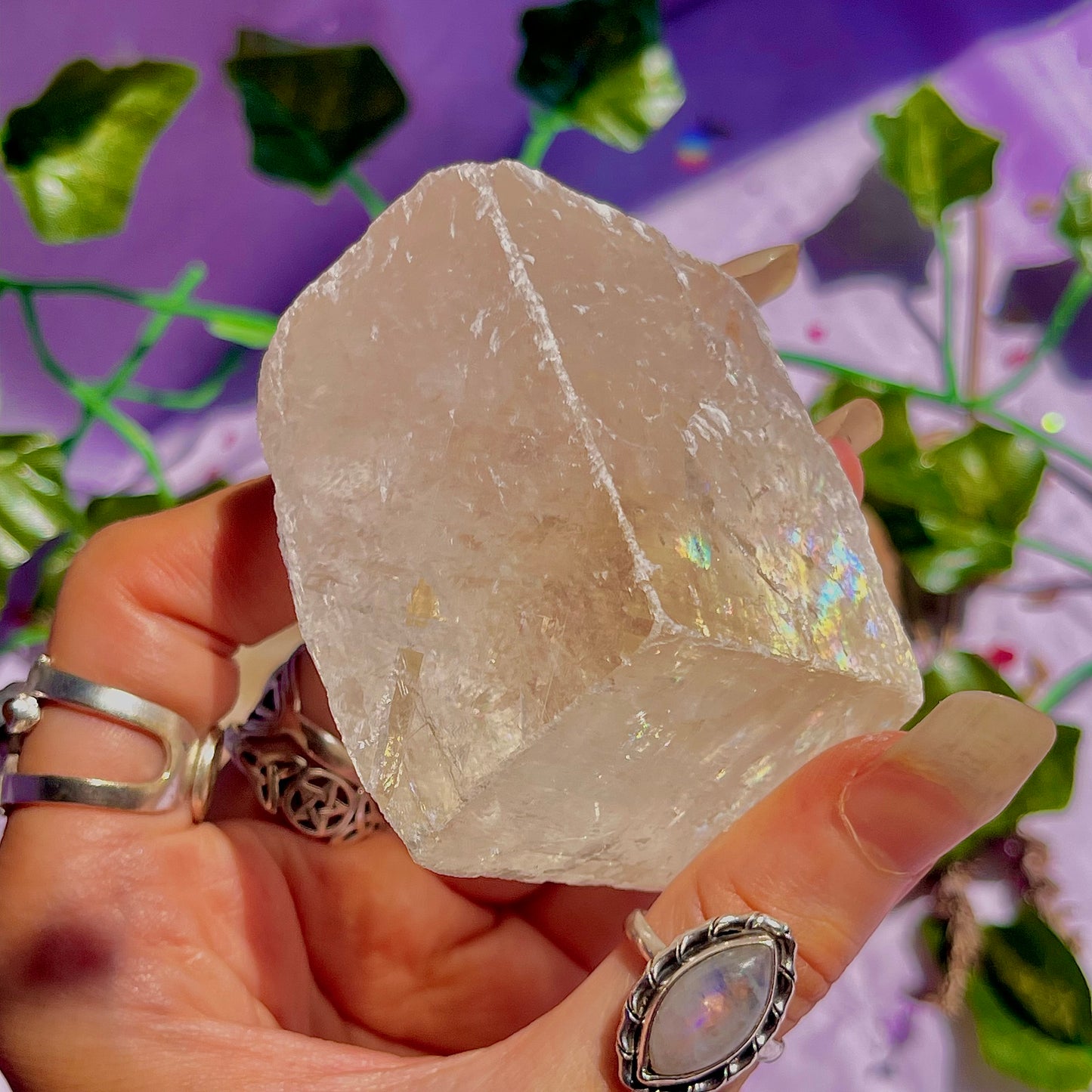 optical golden calcite natural rhombohedrons ~ medium