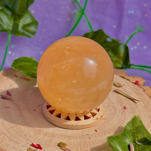 honey calcite sphere
