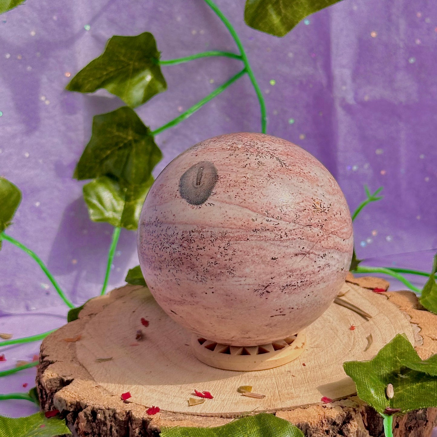 pink picture jasper sphere