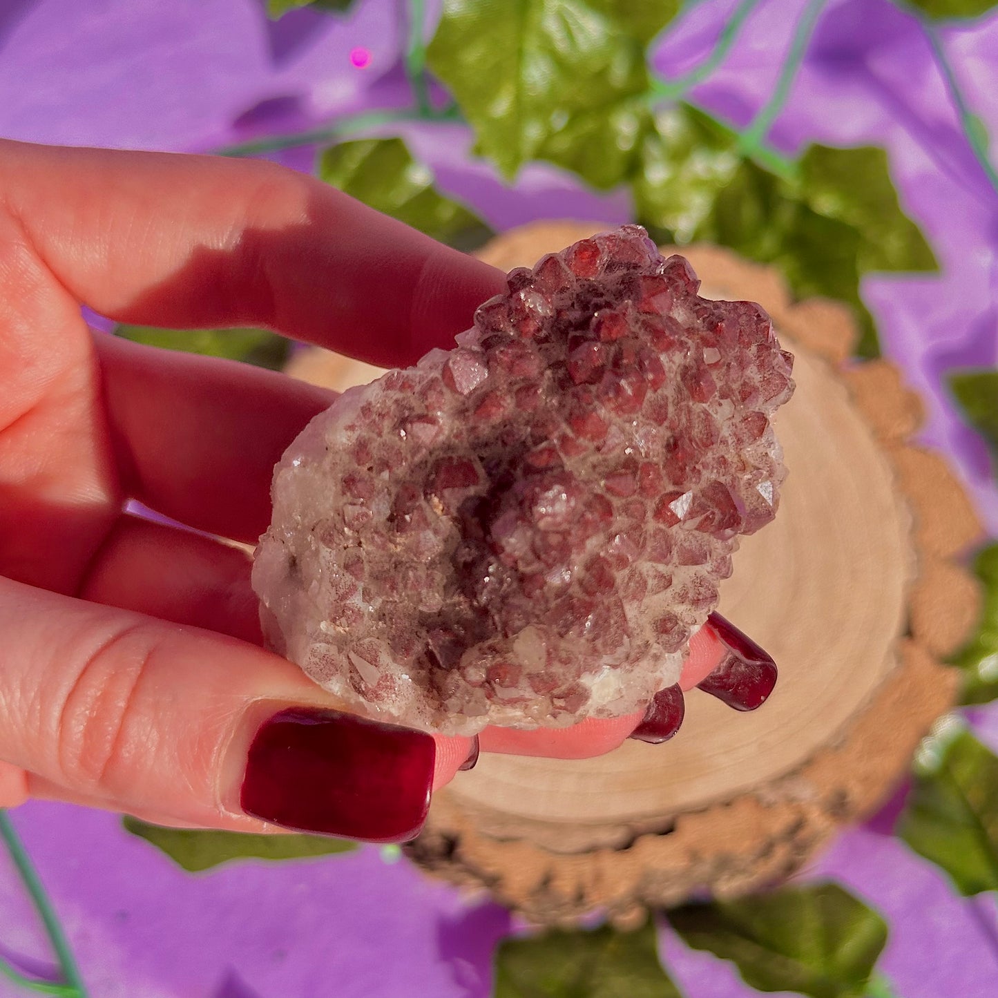 red hematoid quartz cluster