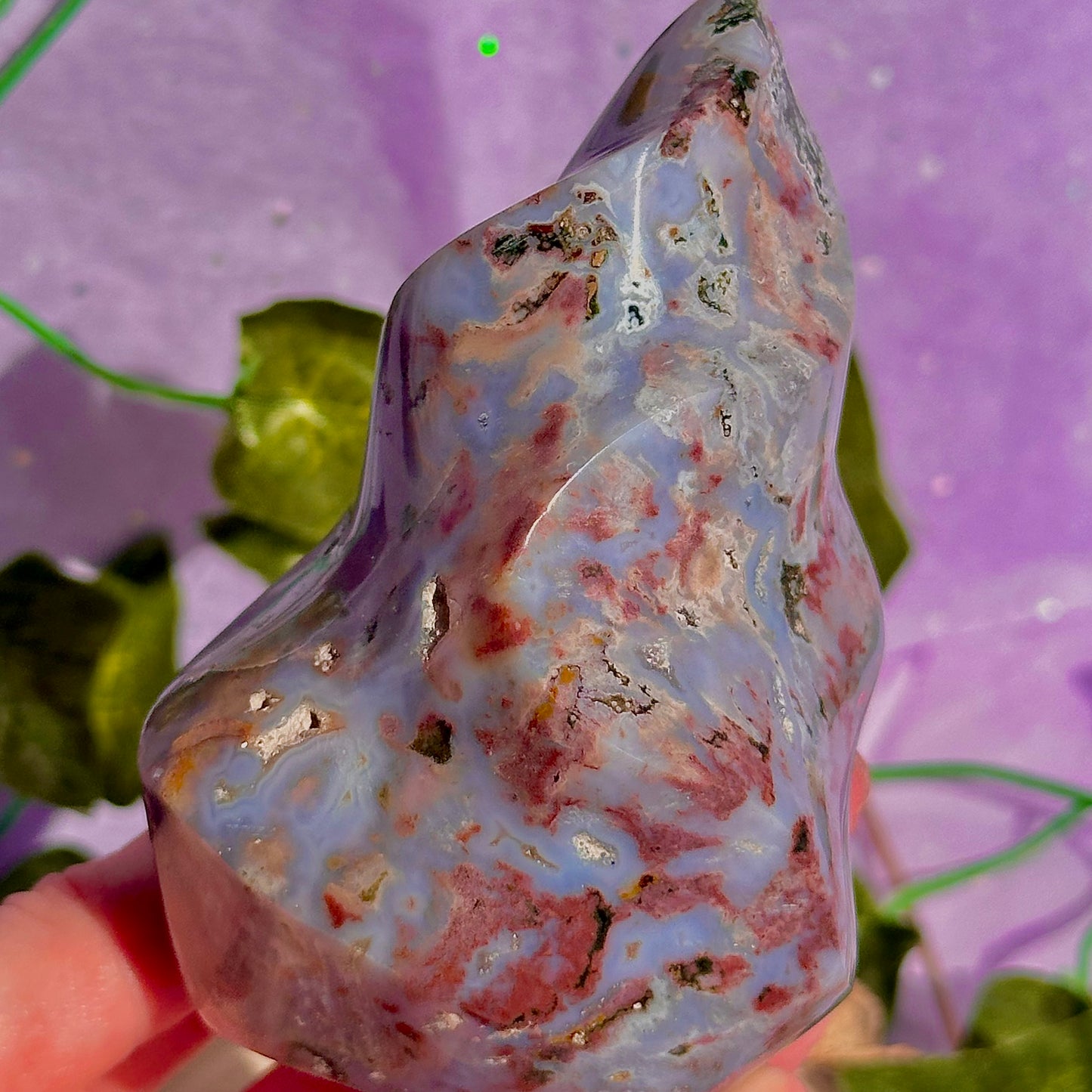 pastel sea jasper flame carving
