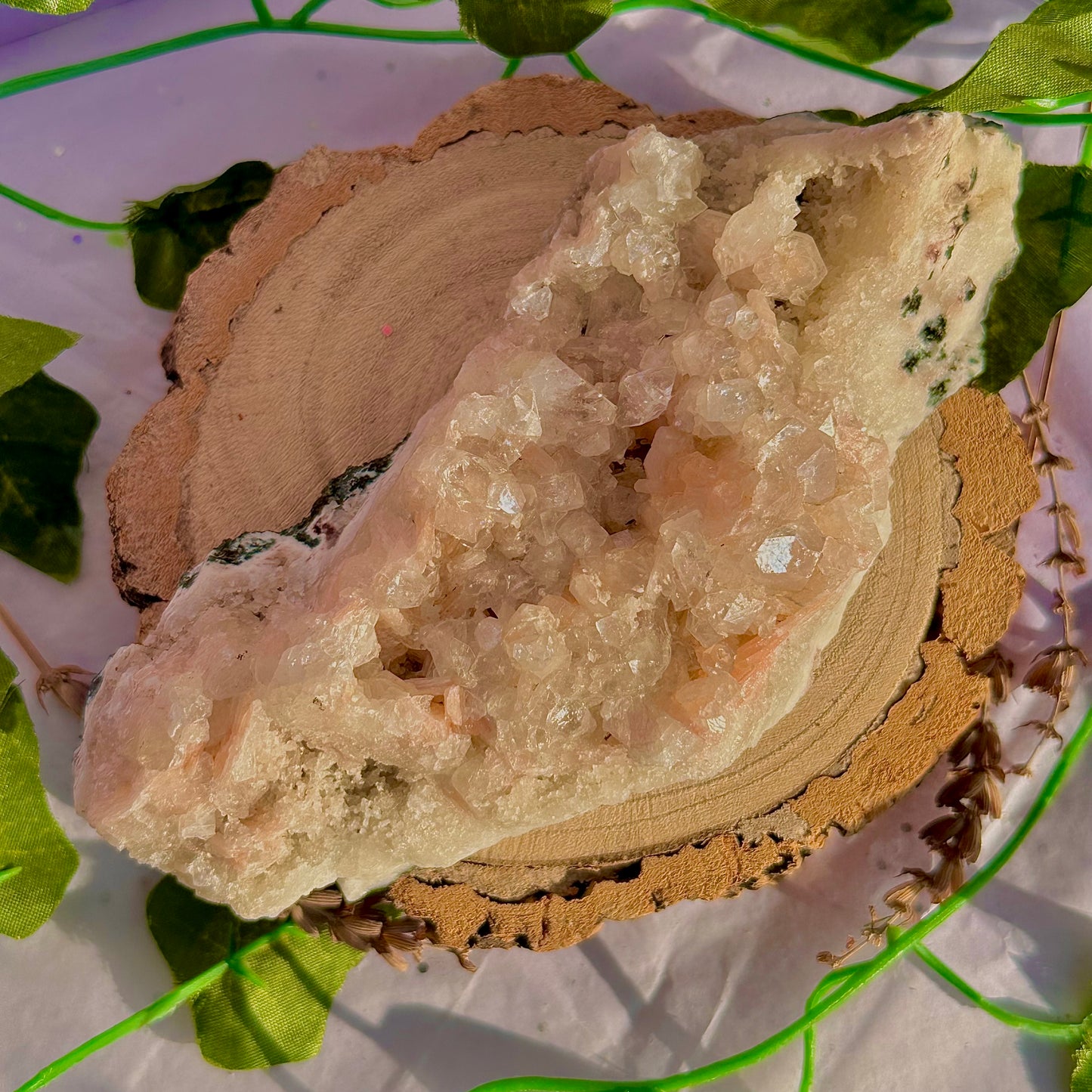 apophyllite with stilbite specimen cluster