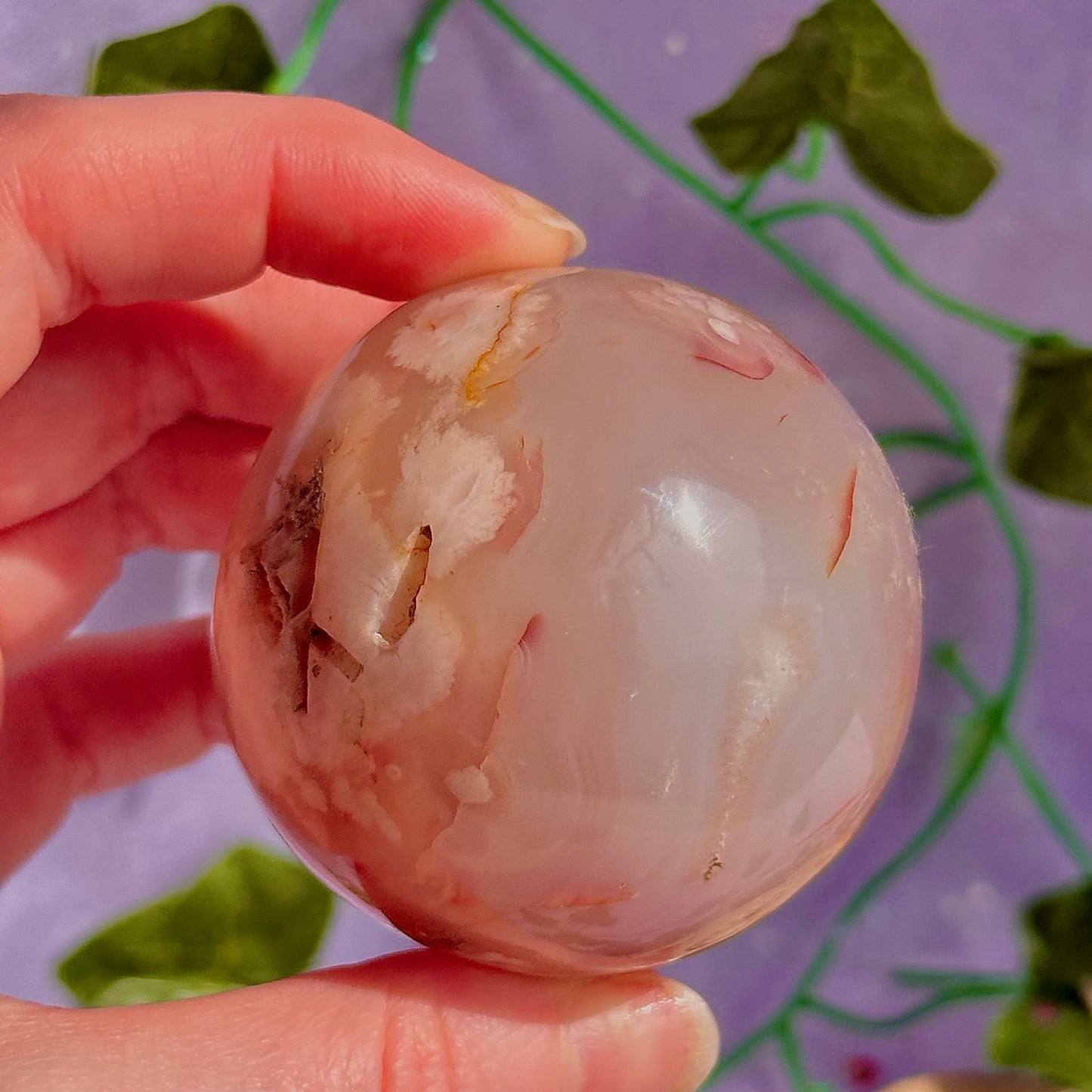 flower agate sphere