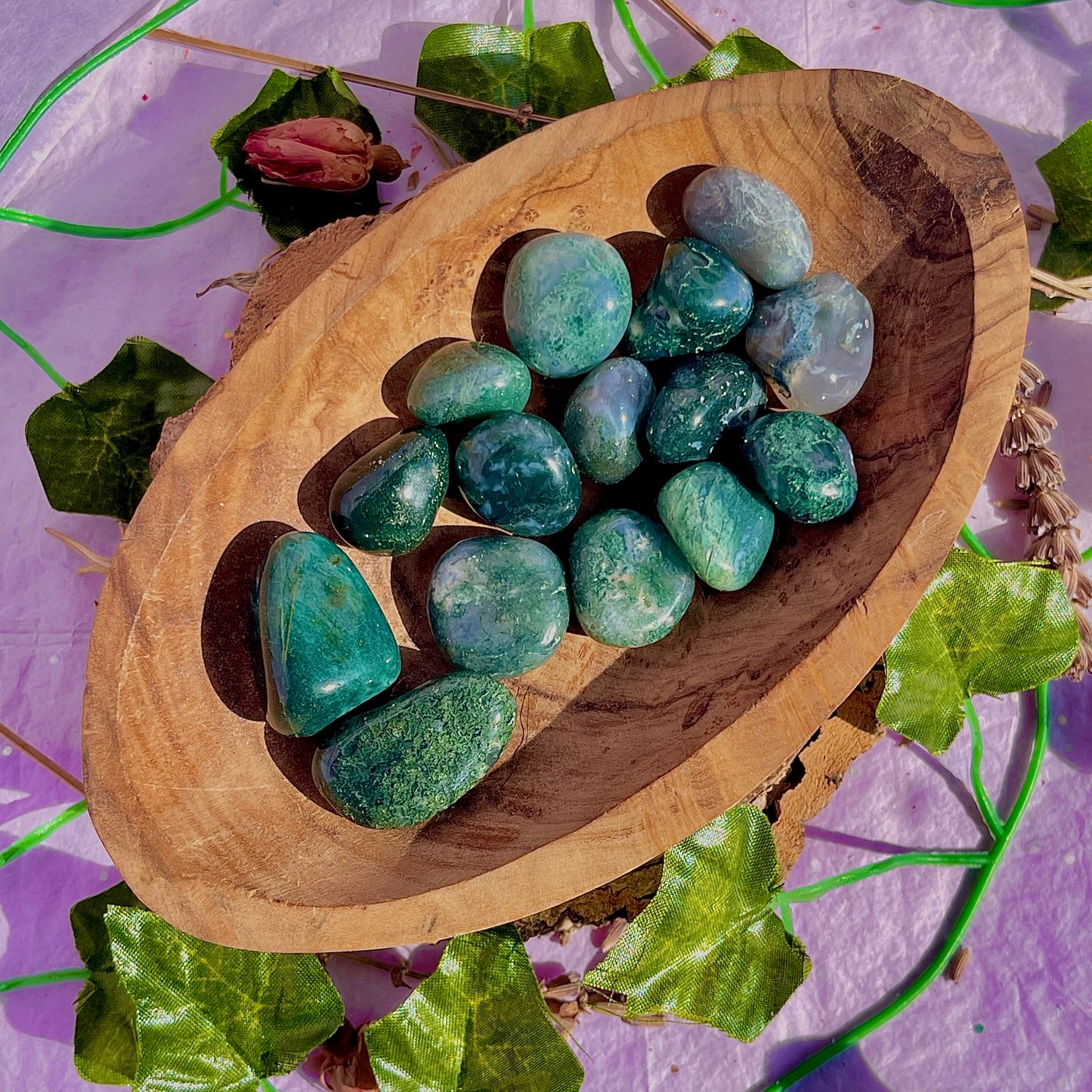 moss agate tumble