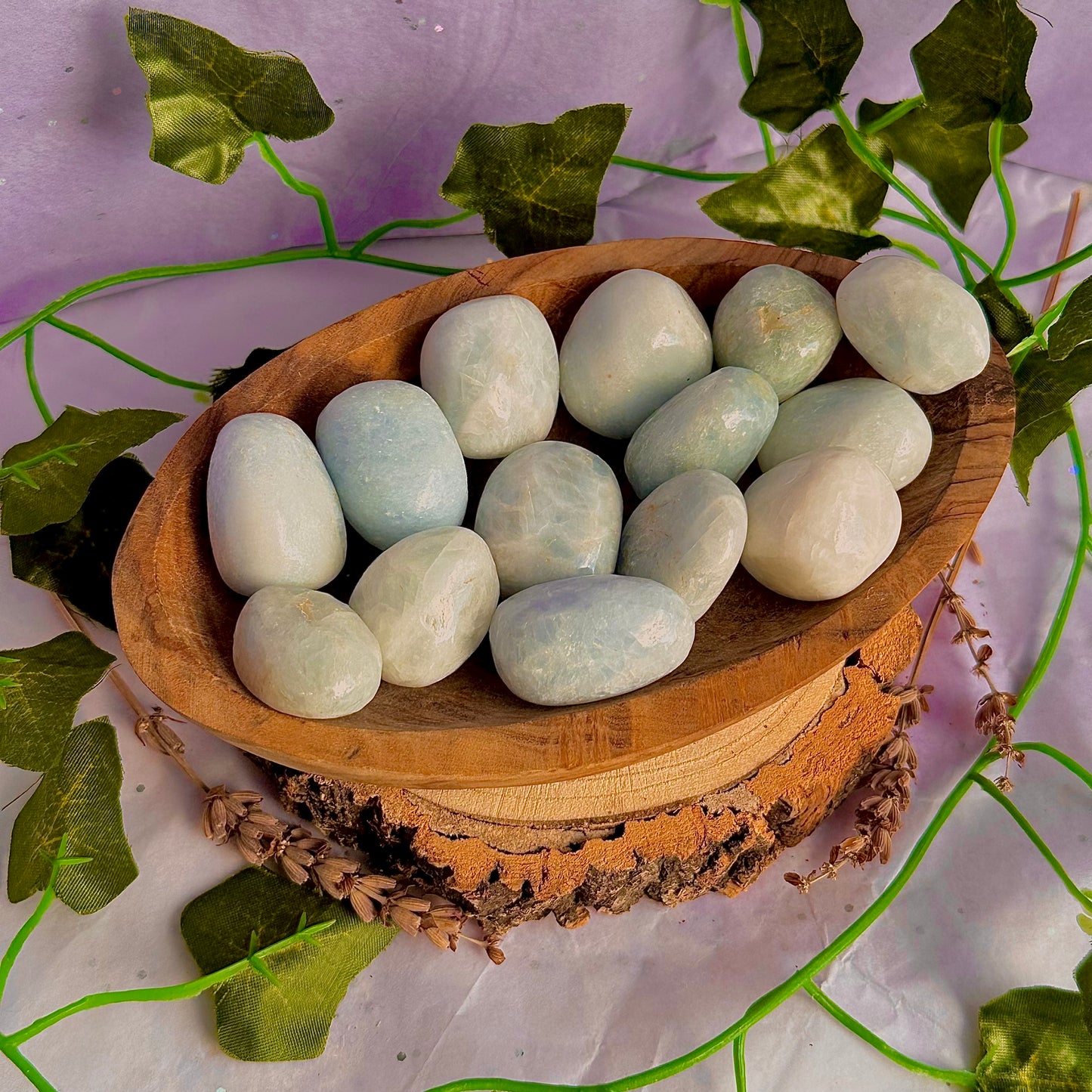 blue calcite tumbles