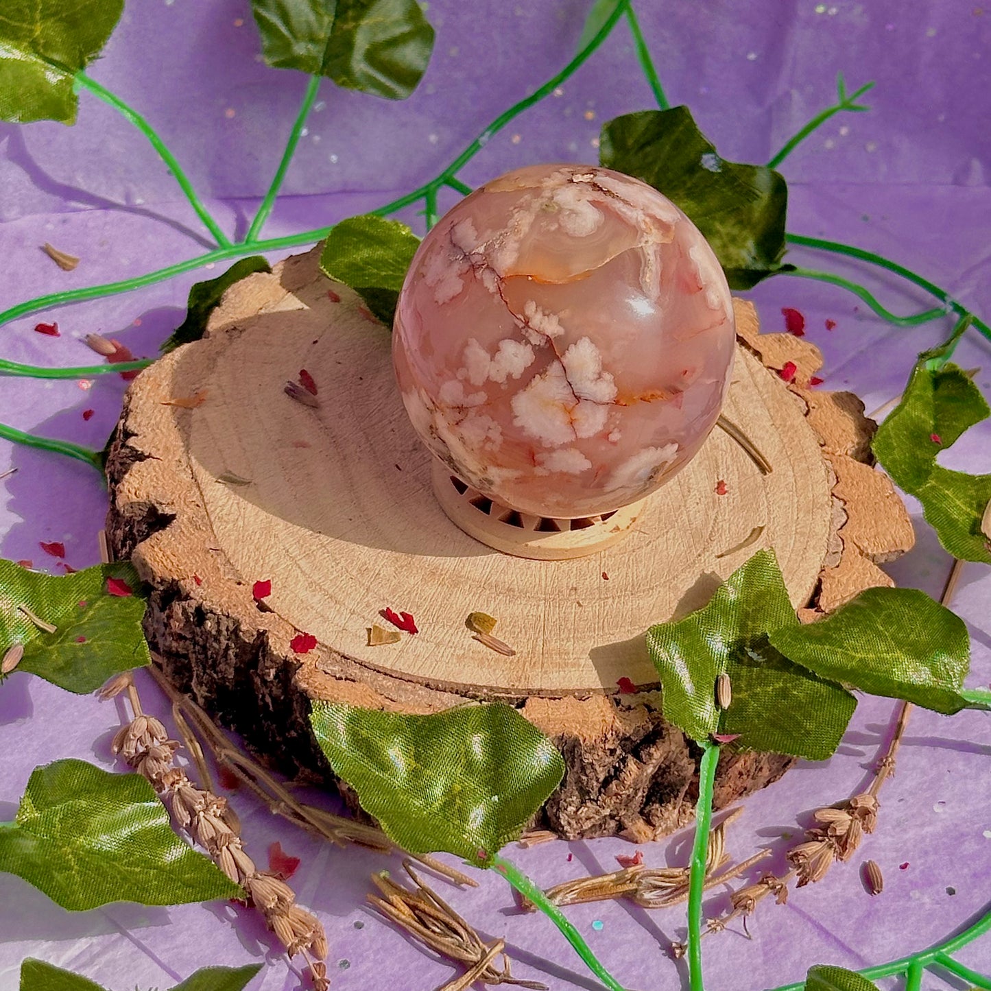flower agate sphere