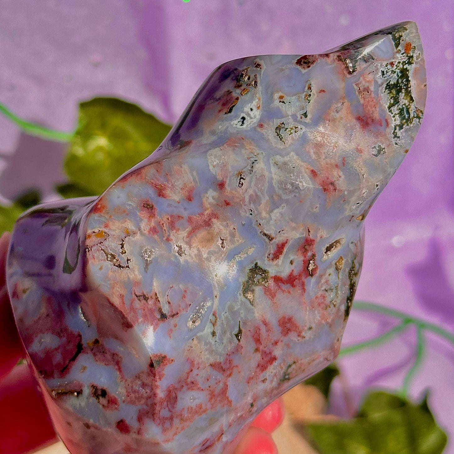 pastel sea jasper flame carving