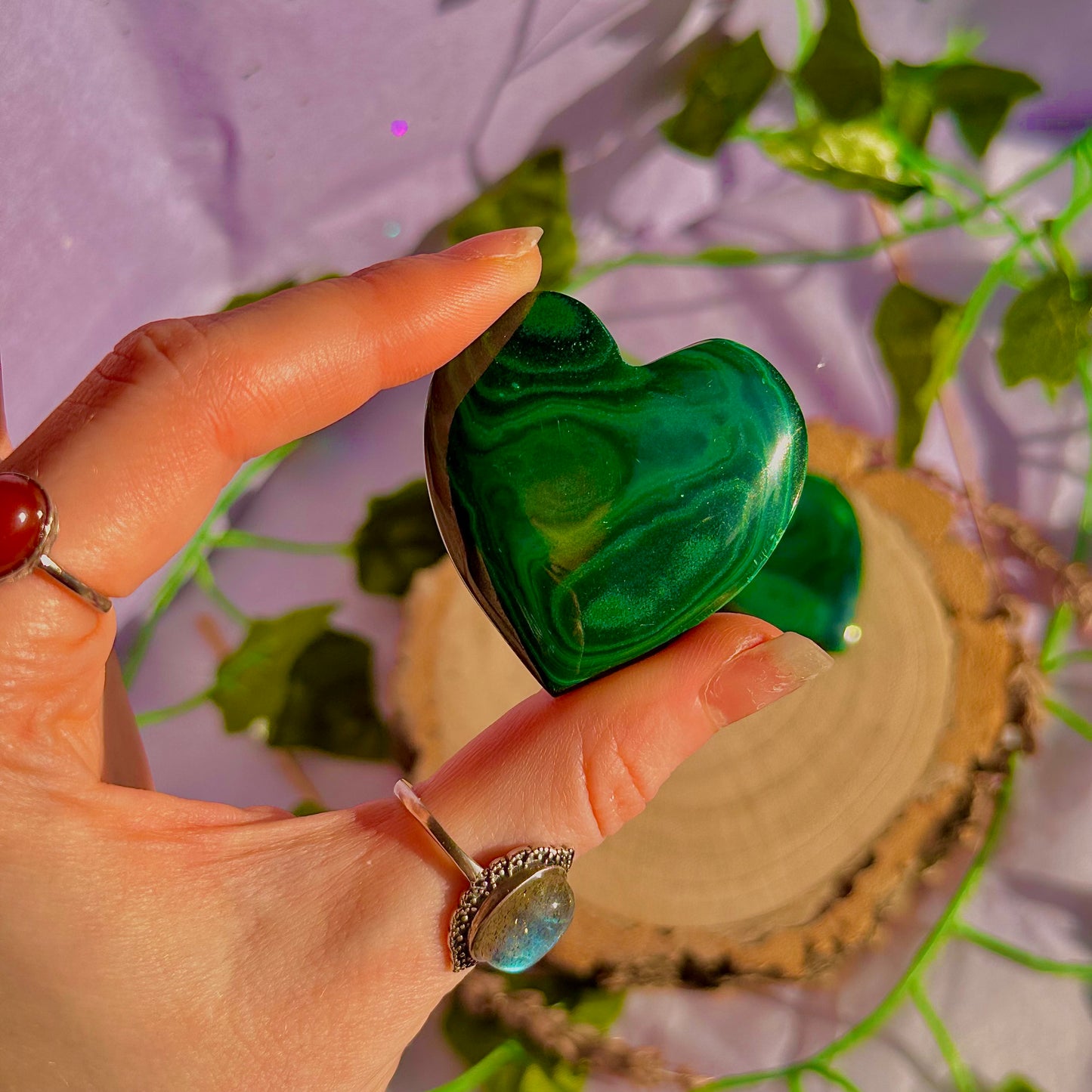 malachite heart carvings ~ intuitively chosen