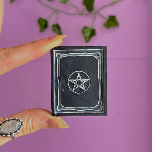 pentagram spell book incense holder