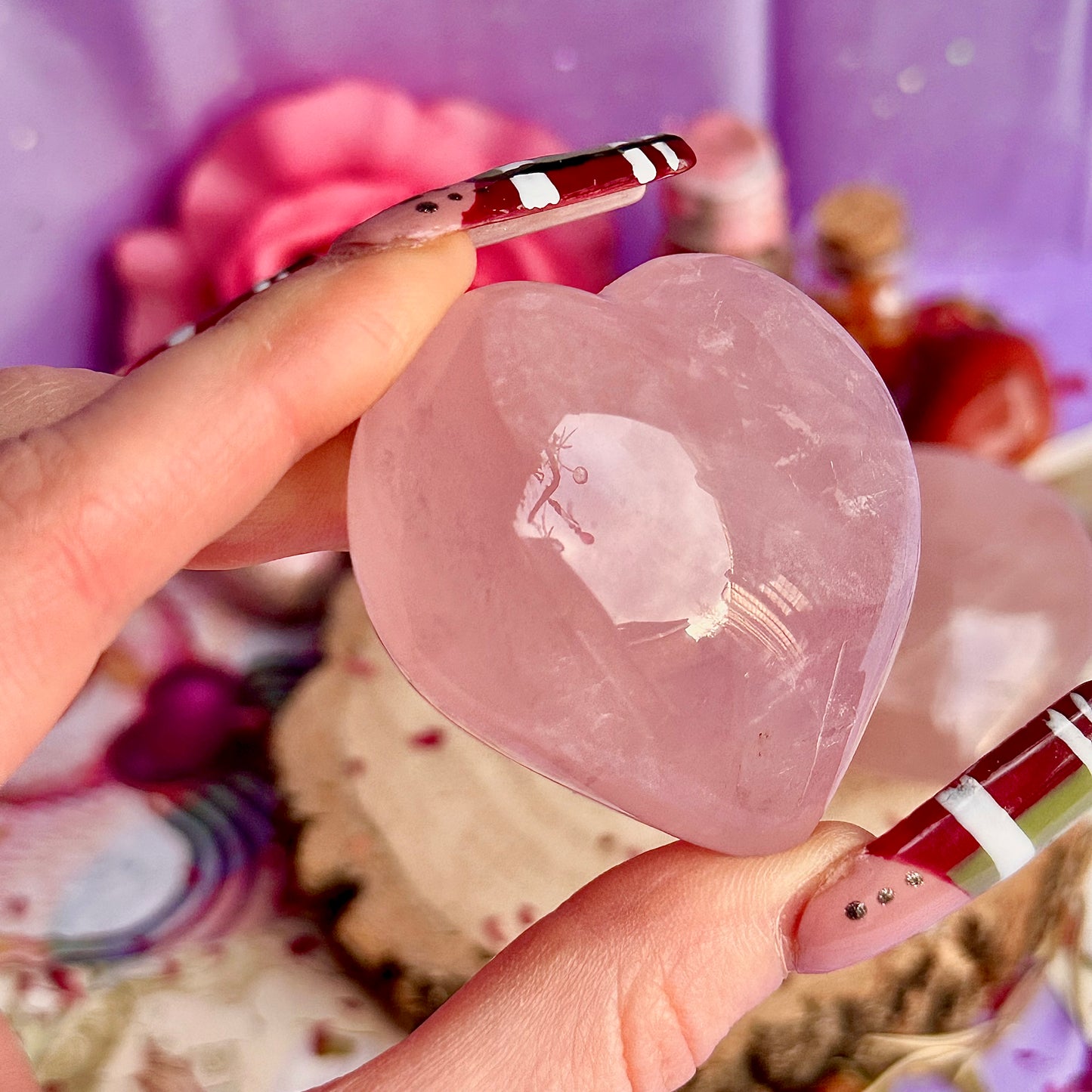 Cœurs en quartz rose starlight asterism ~ choisissez le vôtre