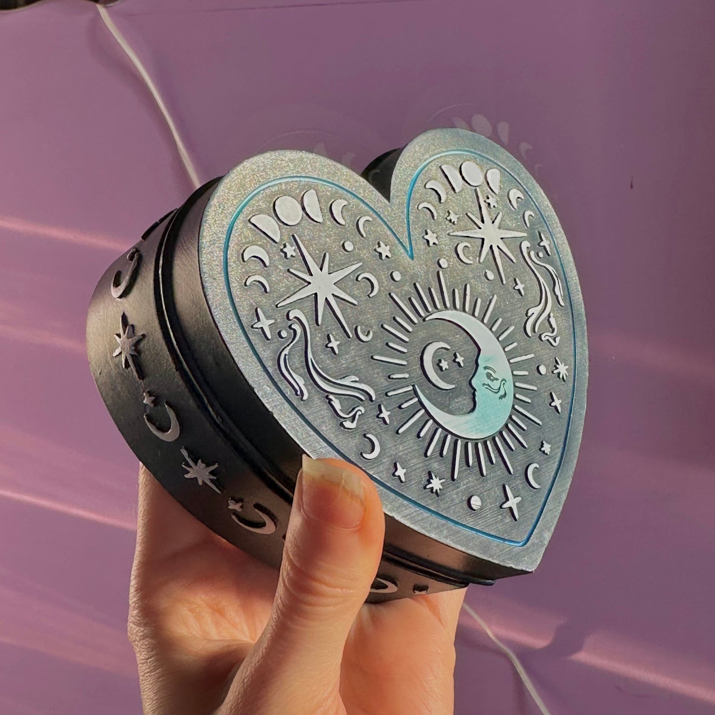 blue moon heart trinket box