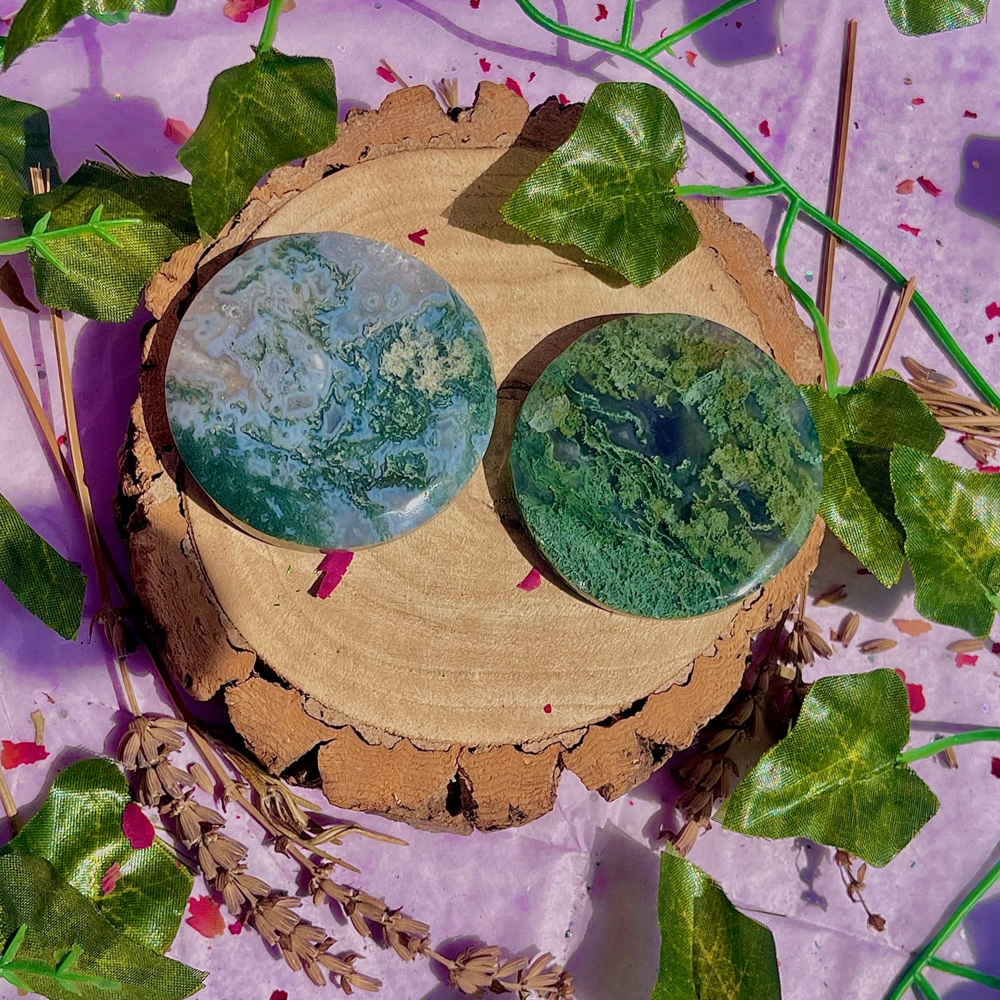 moss agate disc A & B