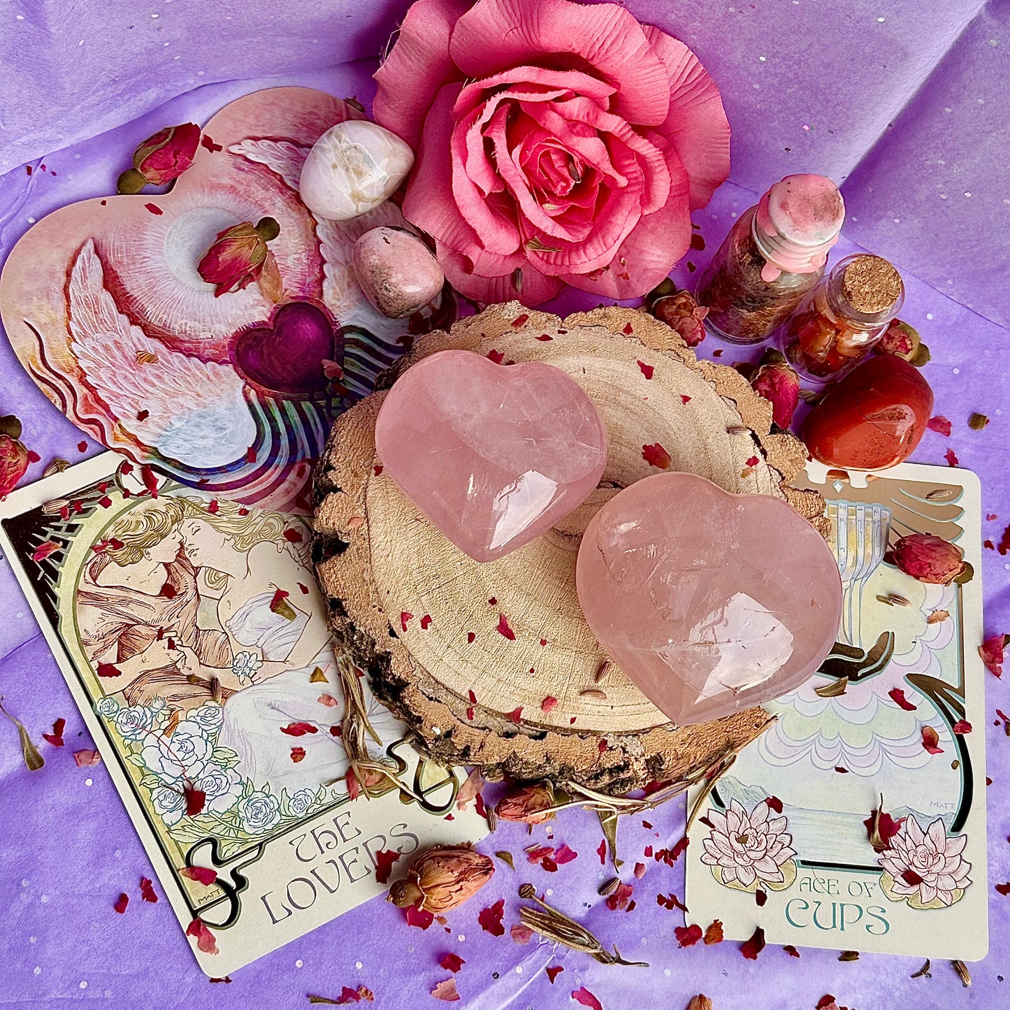 Cœurs en quartz rose starlight asterism ~ choisissez le vôtre