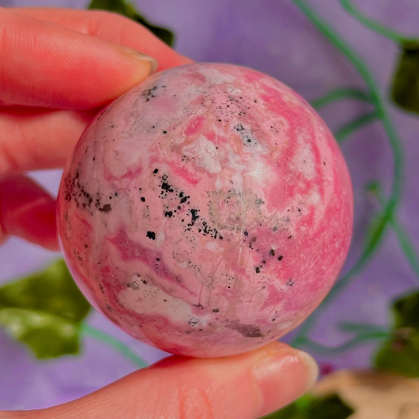 peruvian rhodonite sphere